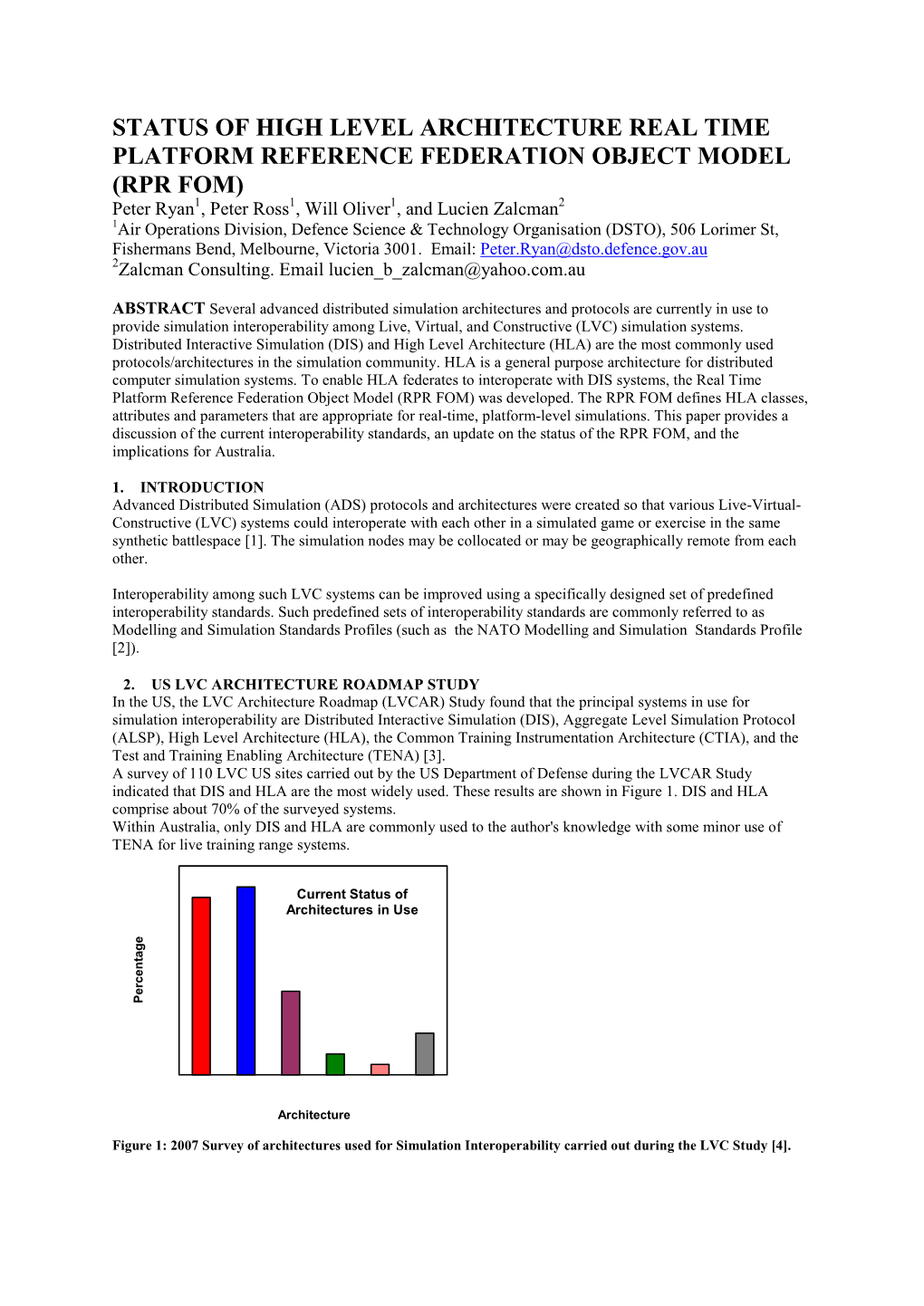 Status of High Level Architecture Real Time Platform Reference Federation