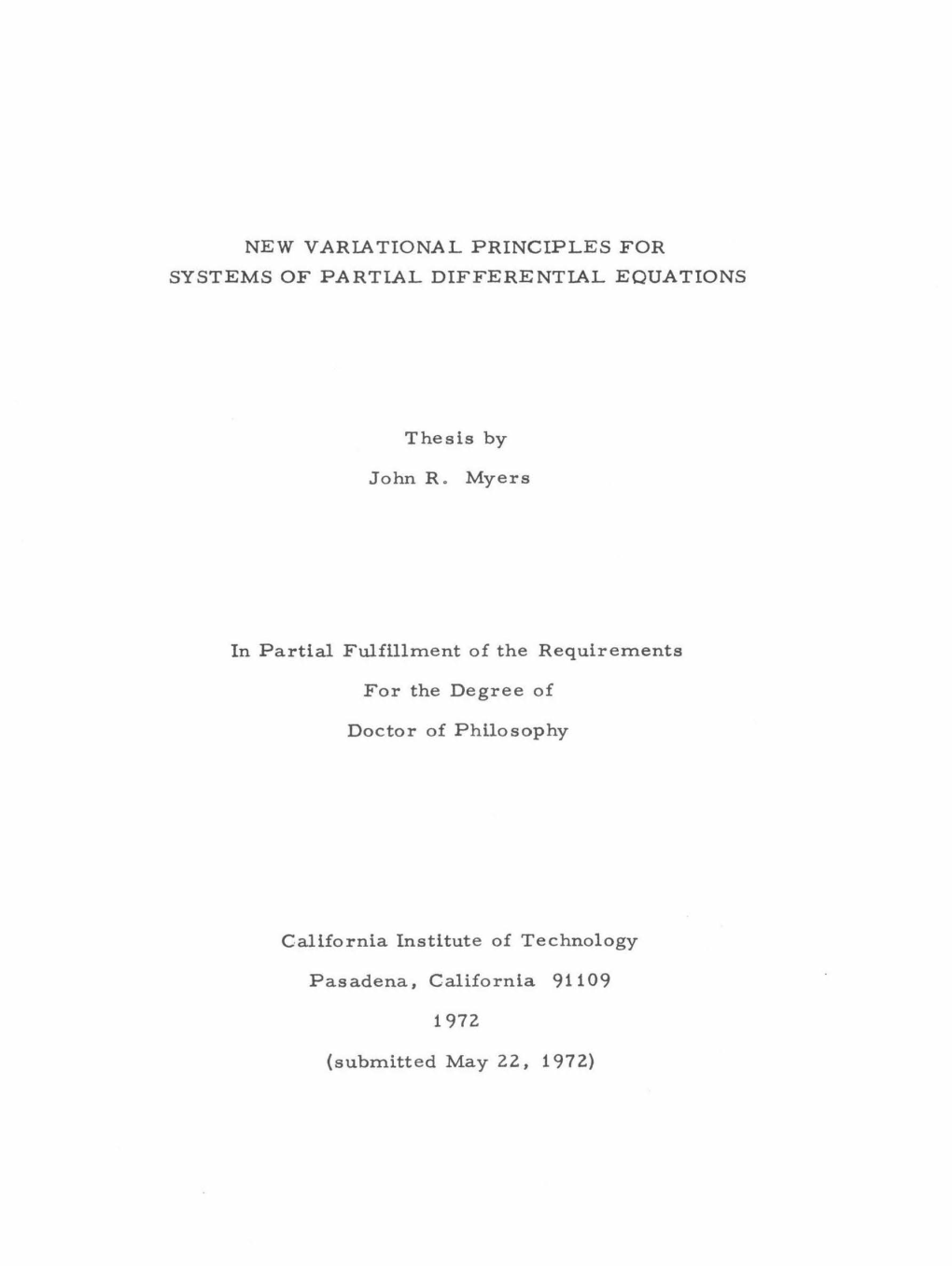 New Variational Principles for Systems of Partial Differential Equations