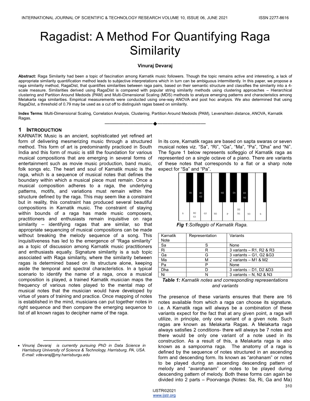 A Method for Quantifying Raga Similarity