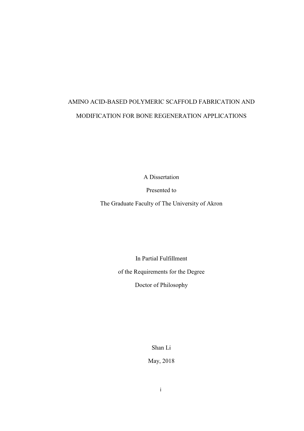 Amino Acid-Based Polymeric Scaffold Fabrication And