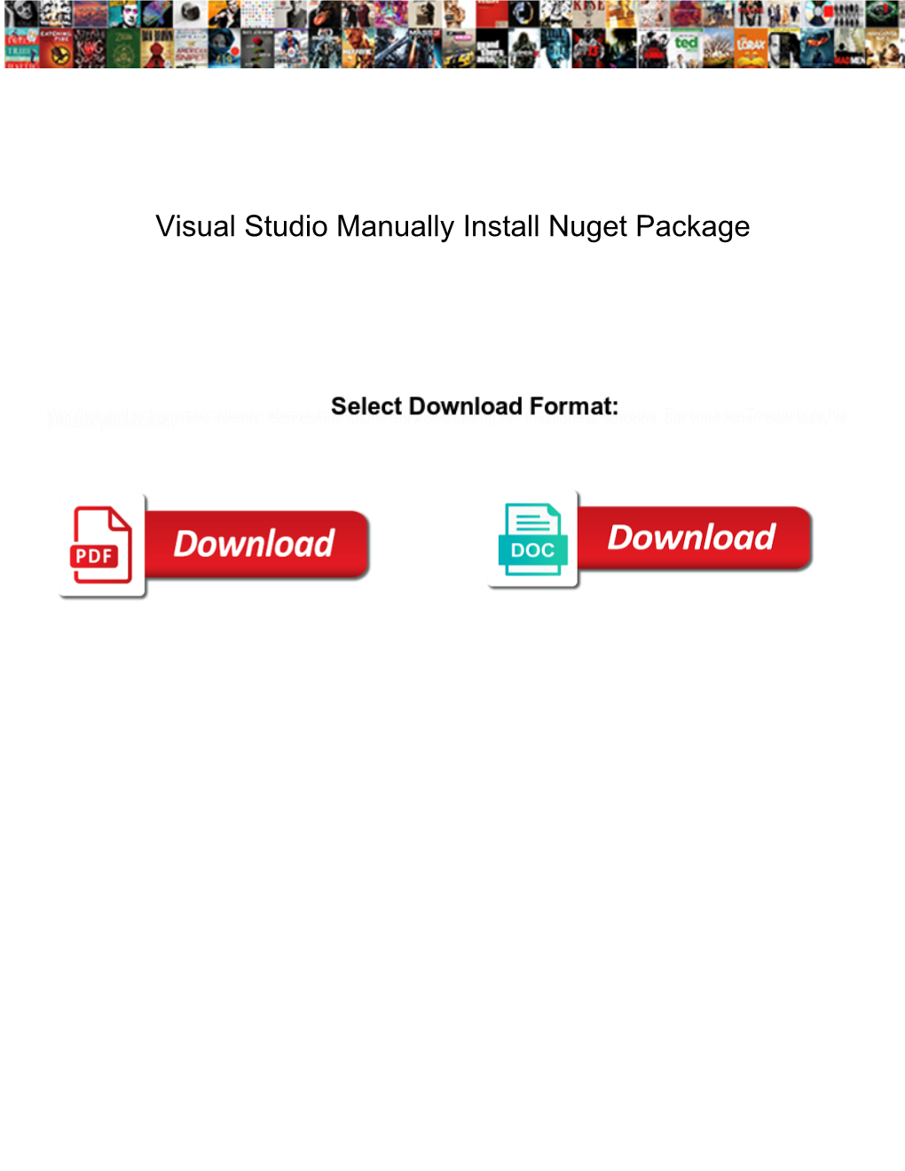 Visual Studio Manually Install Nuget Package