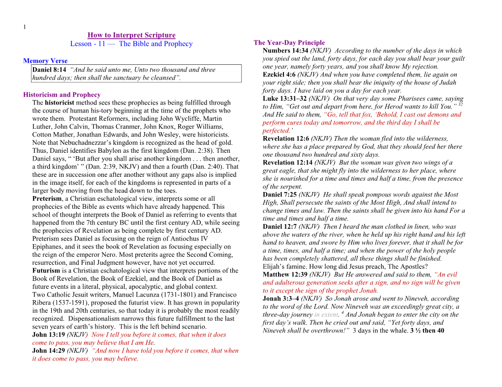 How to Interpret Scripture Lesson