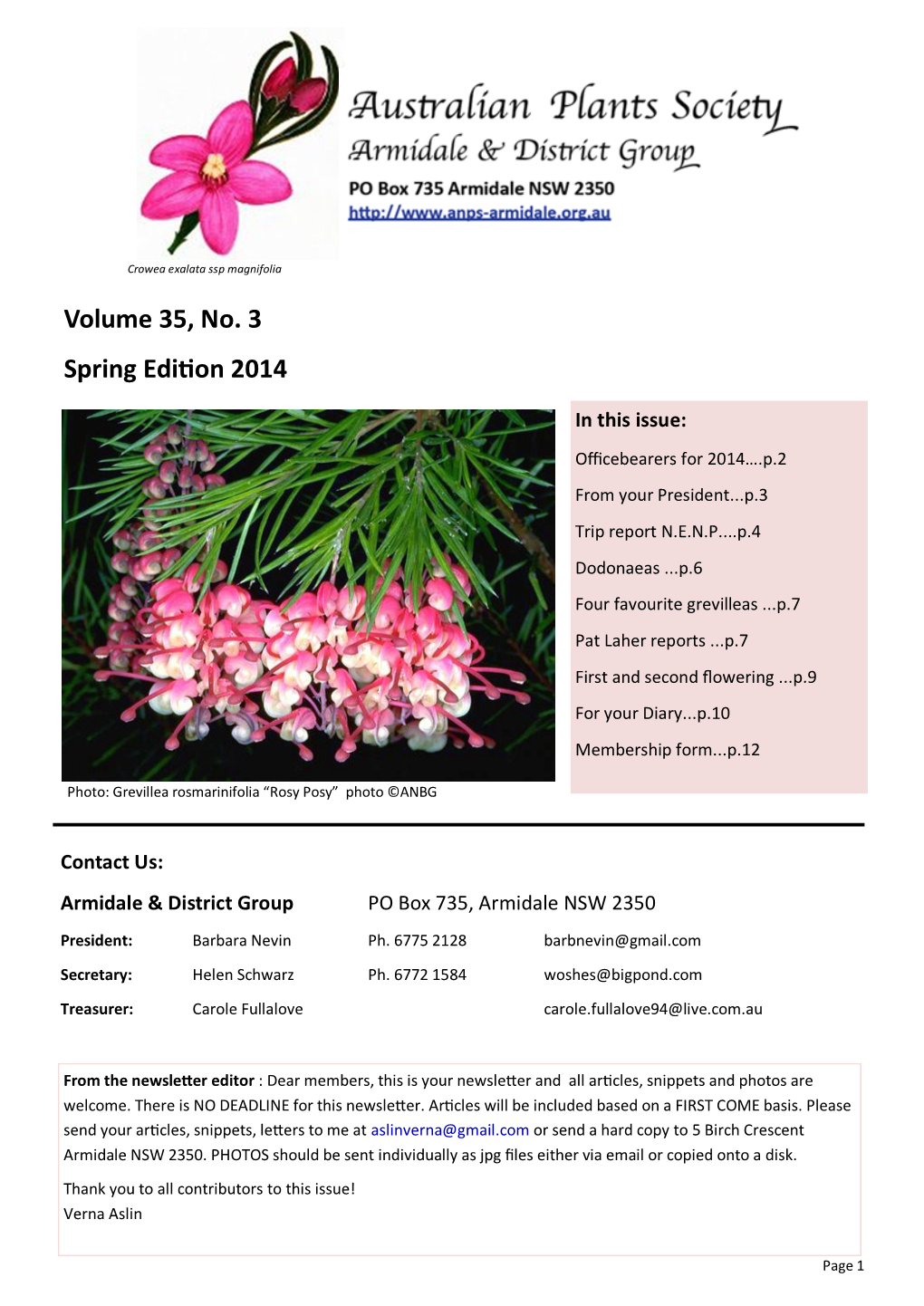 Volume 35, No. 3 Spring Edition 2014