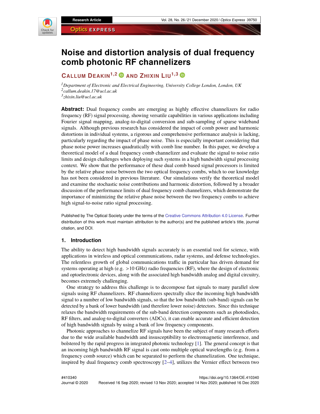 Noise and Distortion Analysis of Dual Frequency Comb Photonic RF Channelizers