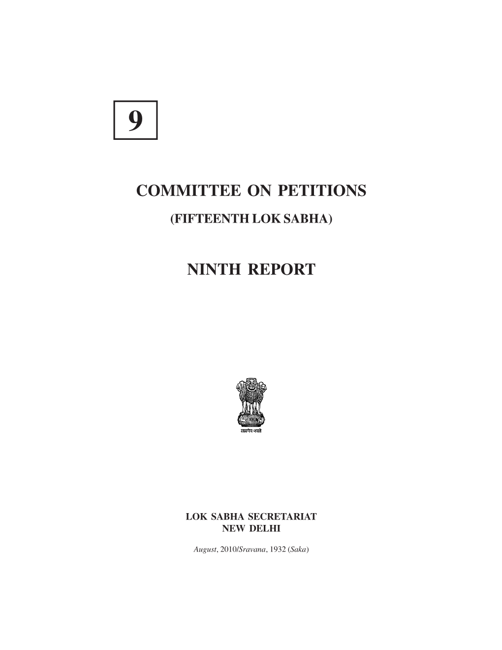 Committee on Petitions Ninth Report