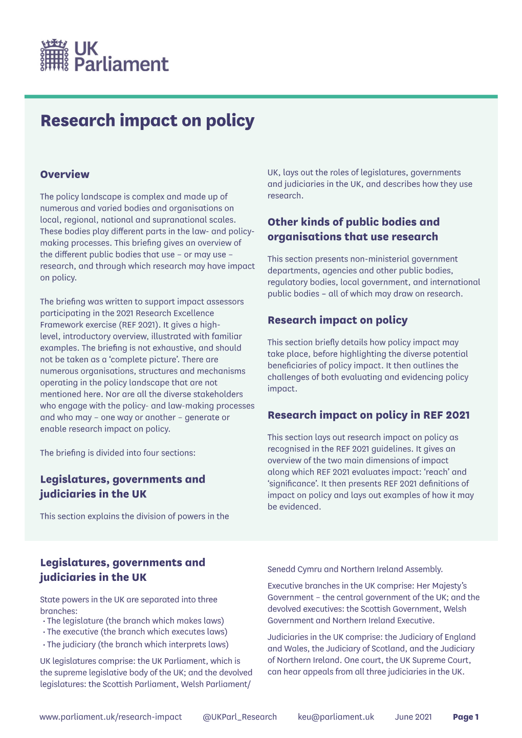 Research Impact on Policy