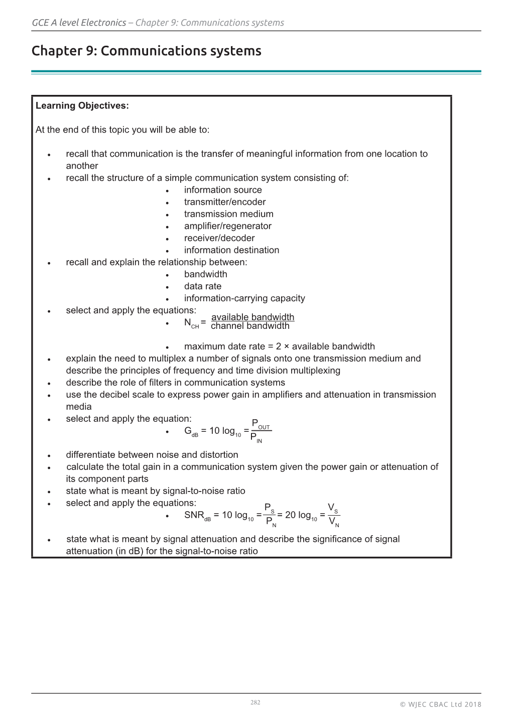 Chapter 9: Communications Systems