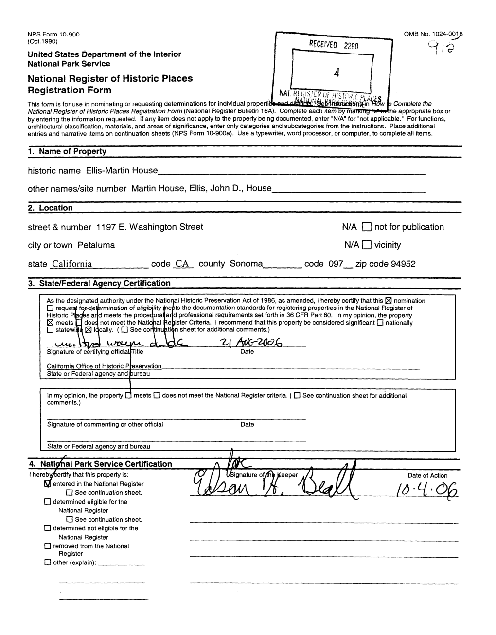 National Register of Historic Places Registration Form 1C