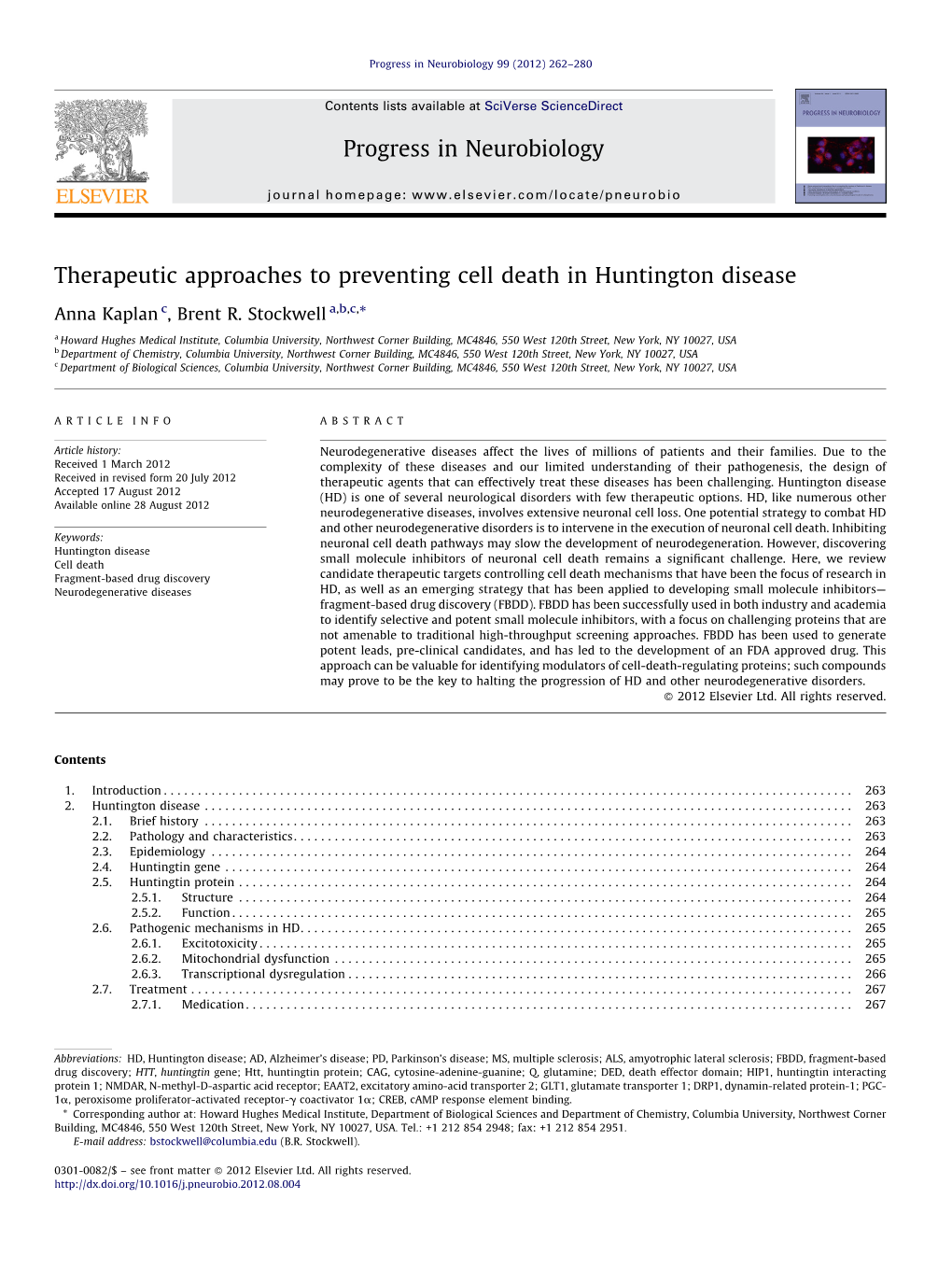 Therapeutic Approaches to Preventing Cell Death in Huntington Disease