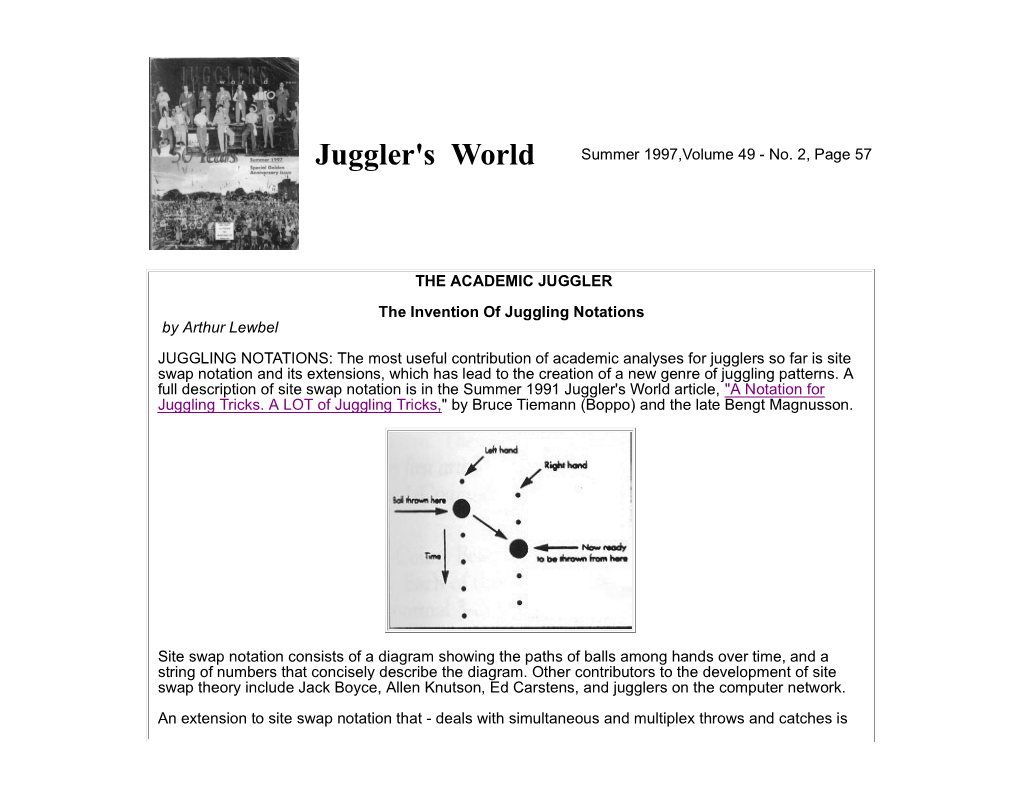 Juggler's World Summer 1997,Volume 49 - No