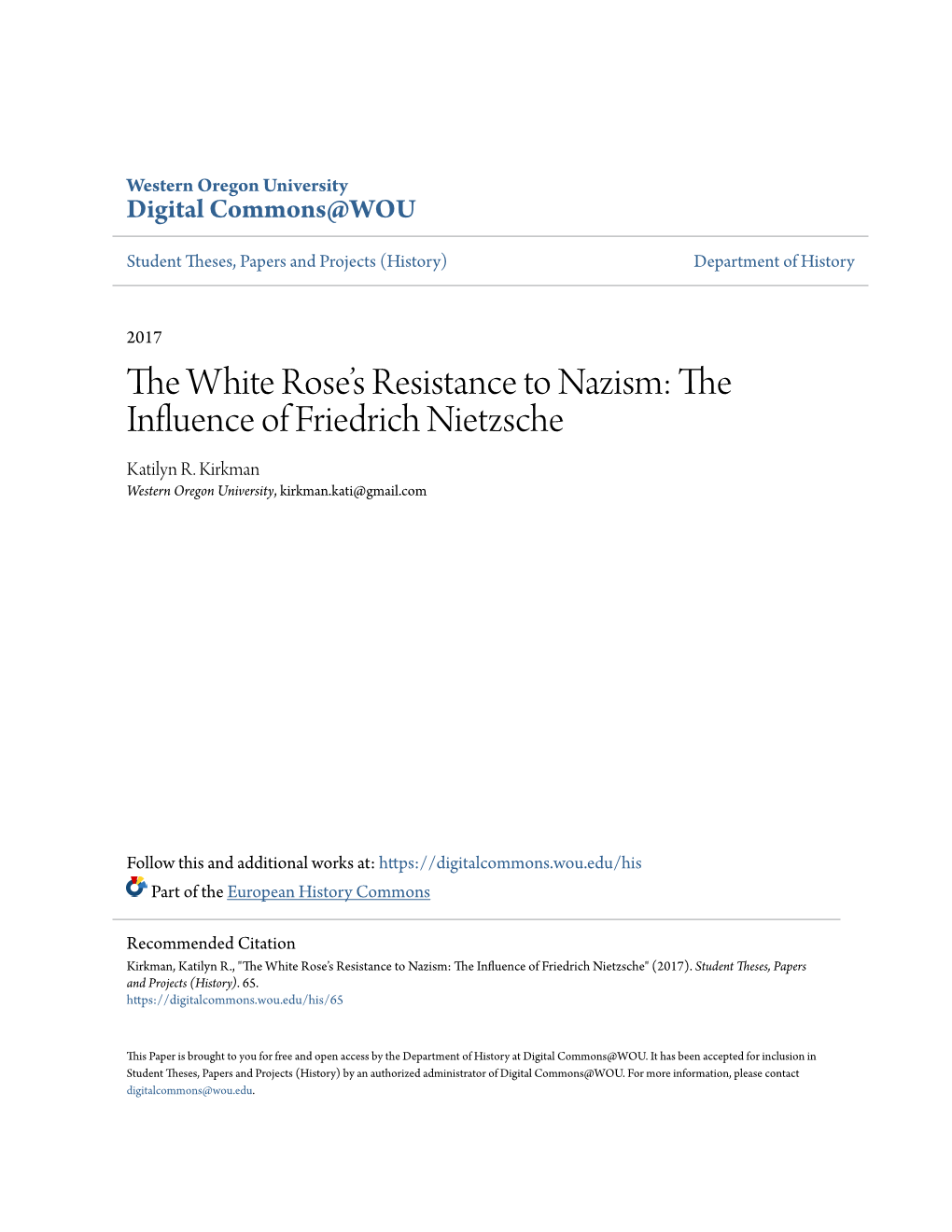 The White Rose's Resistance to Nazism