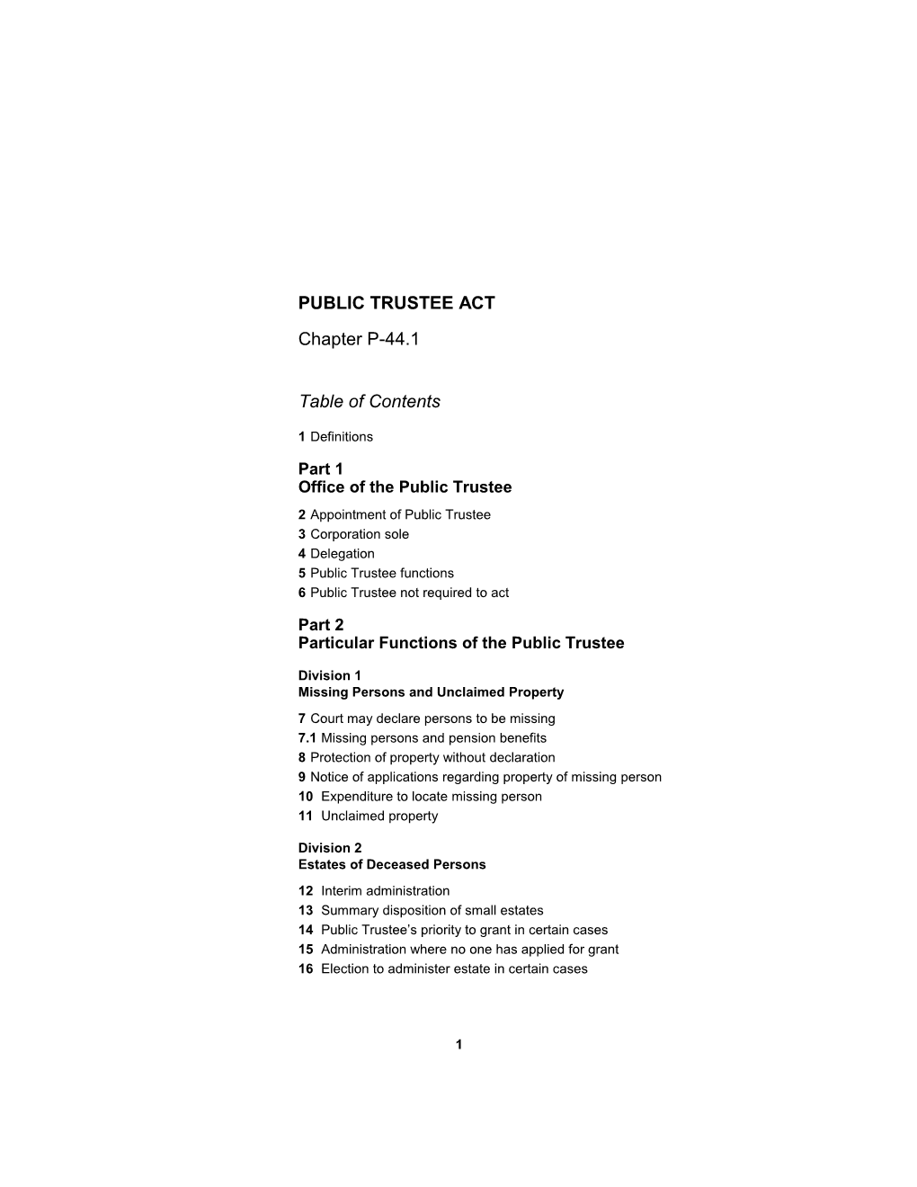 Public Trustee Act