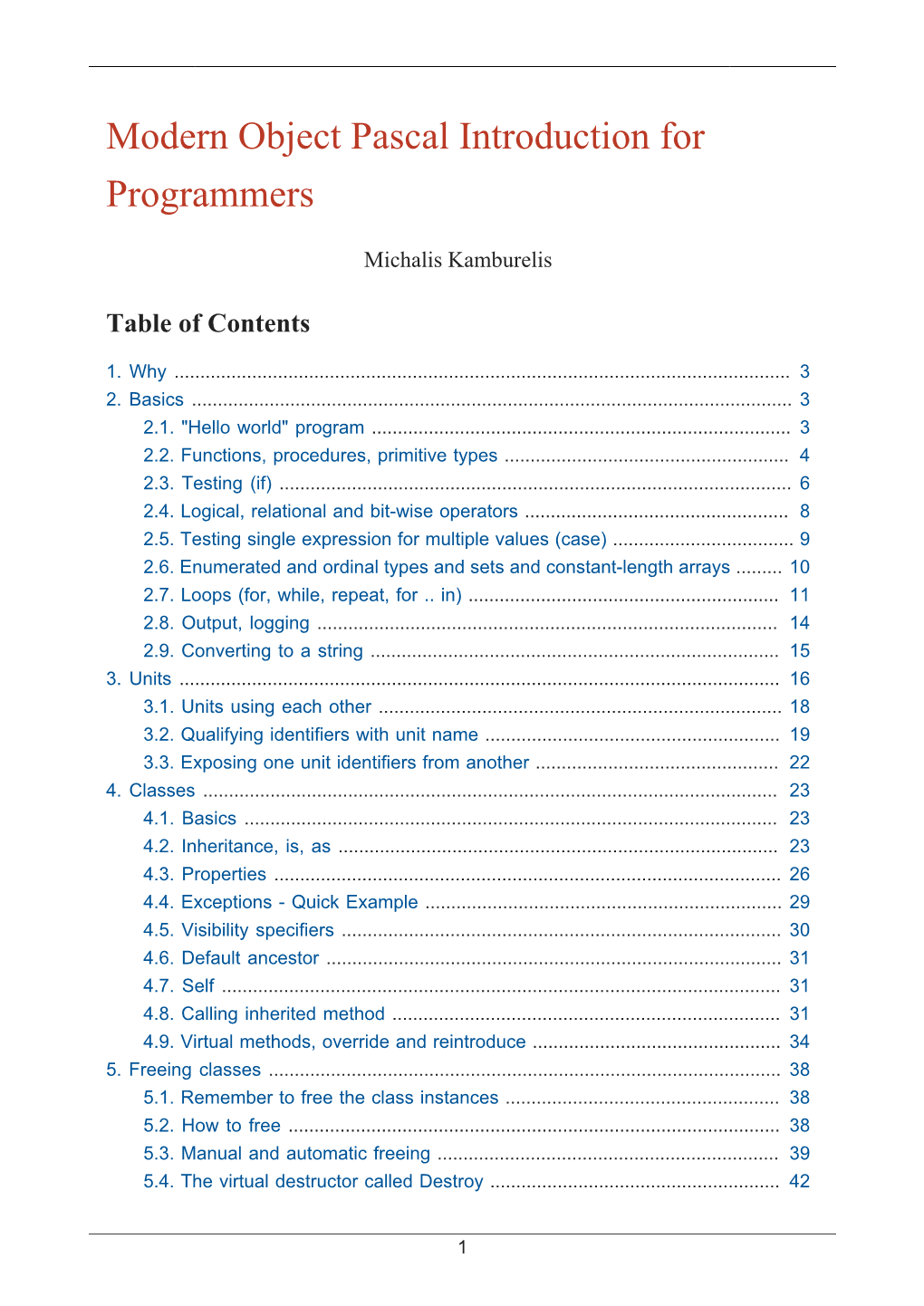 Modern Object Pascal Introduction for Programmers