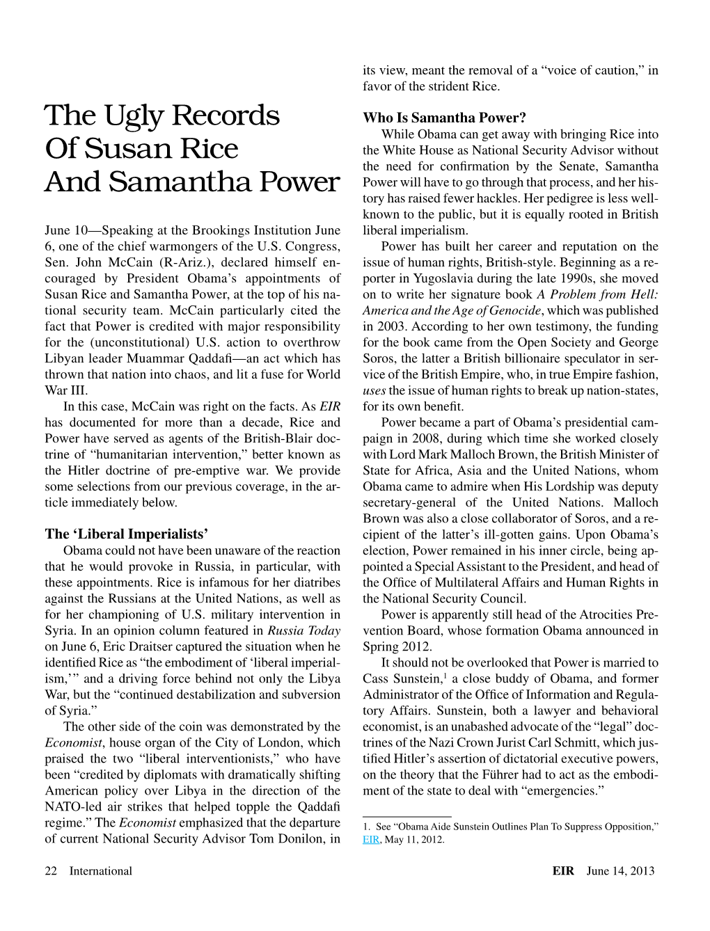 The Ugly Records of Susan Rice and Samantha Power