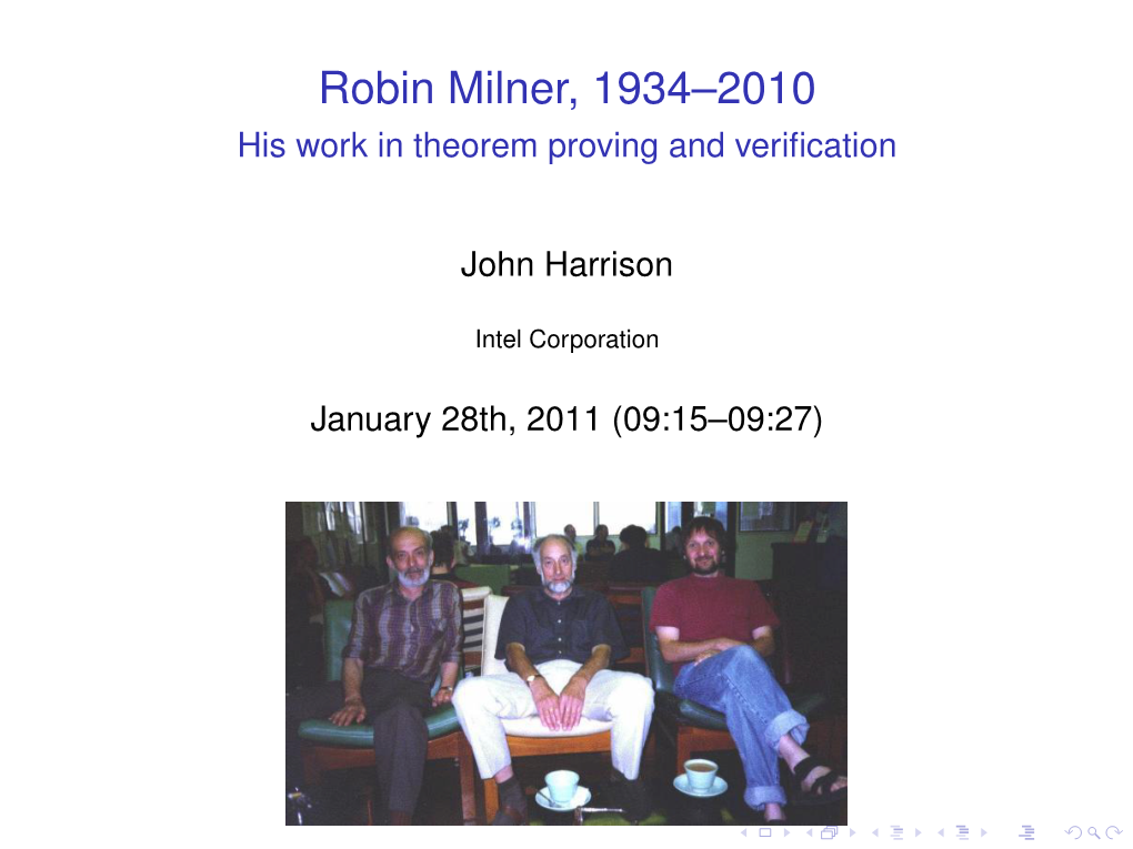 Robin Milner, 1934--2010