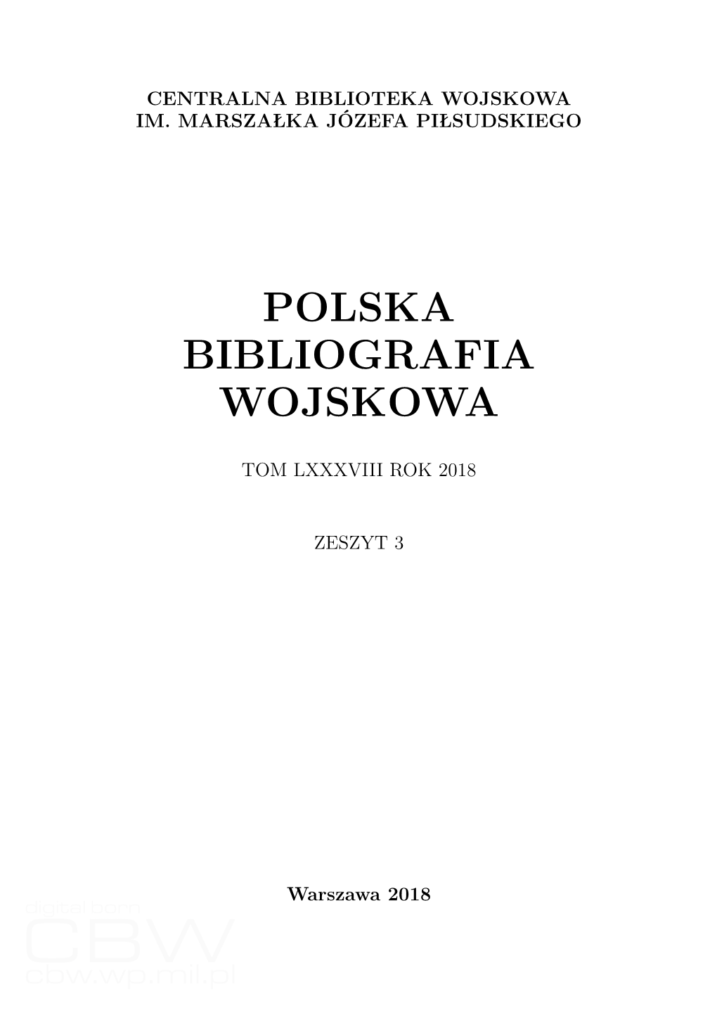 Polska Bibliografia Wojskowa