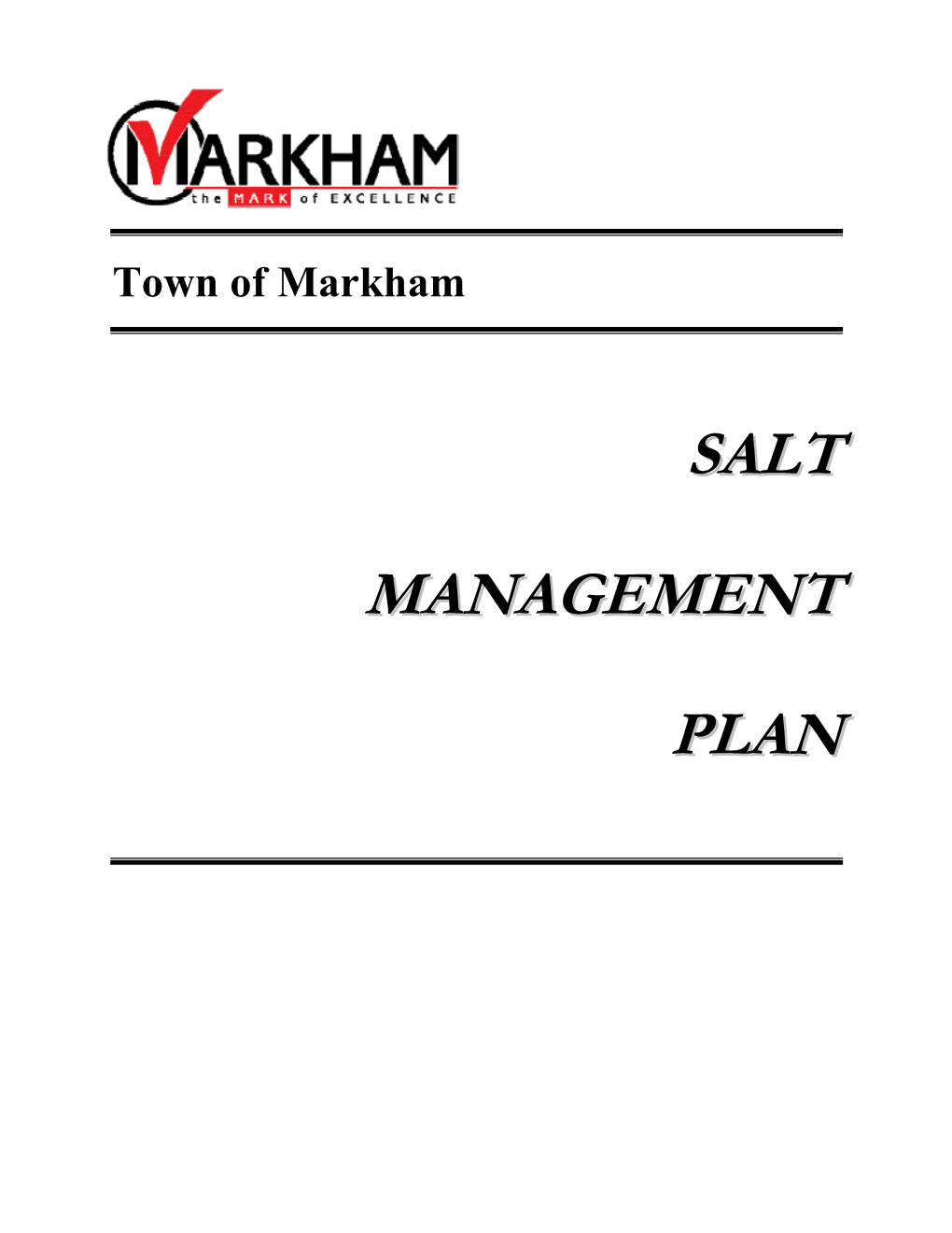 Salt Management Plan