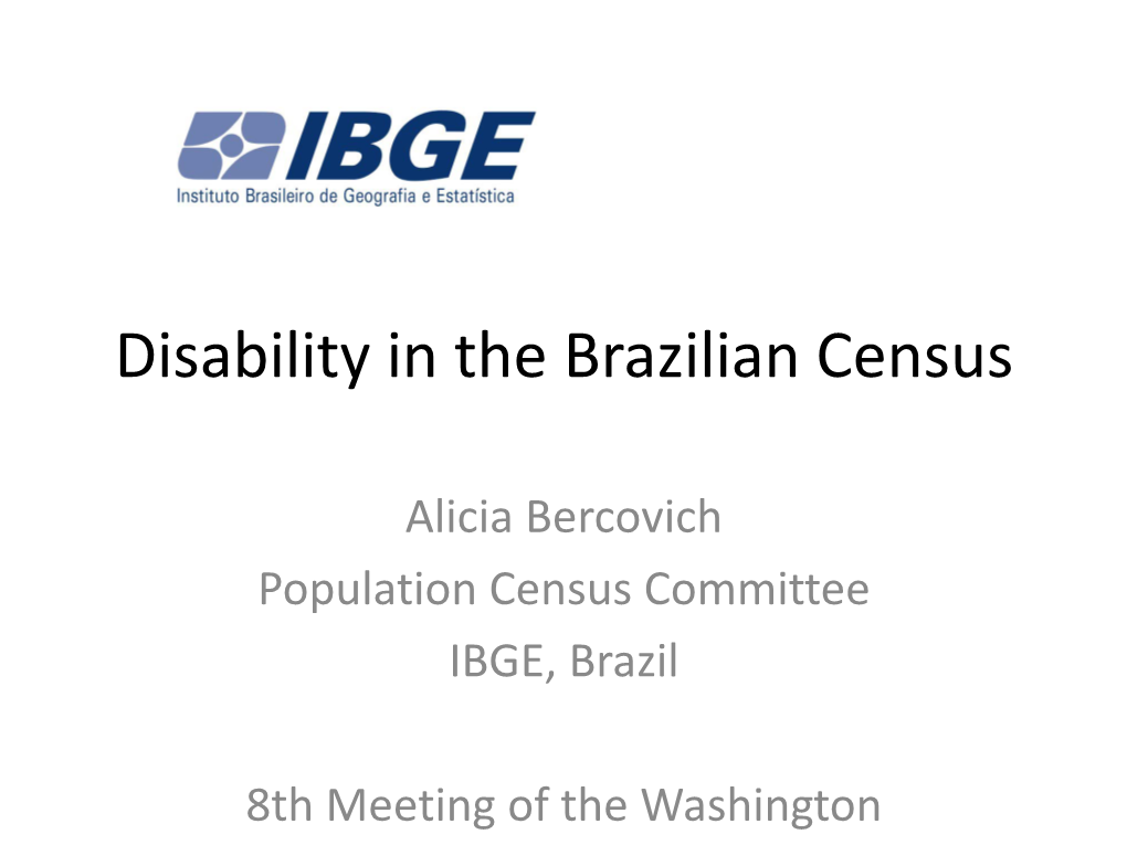Disability in the Brazilian Census