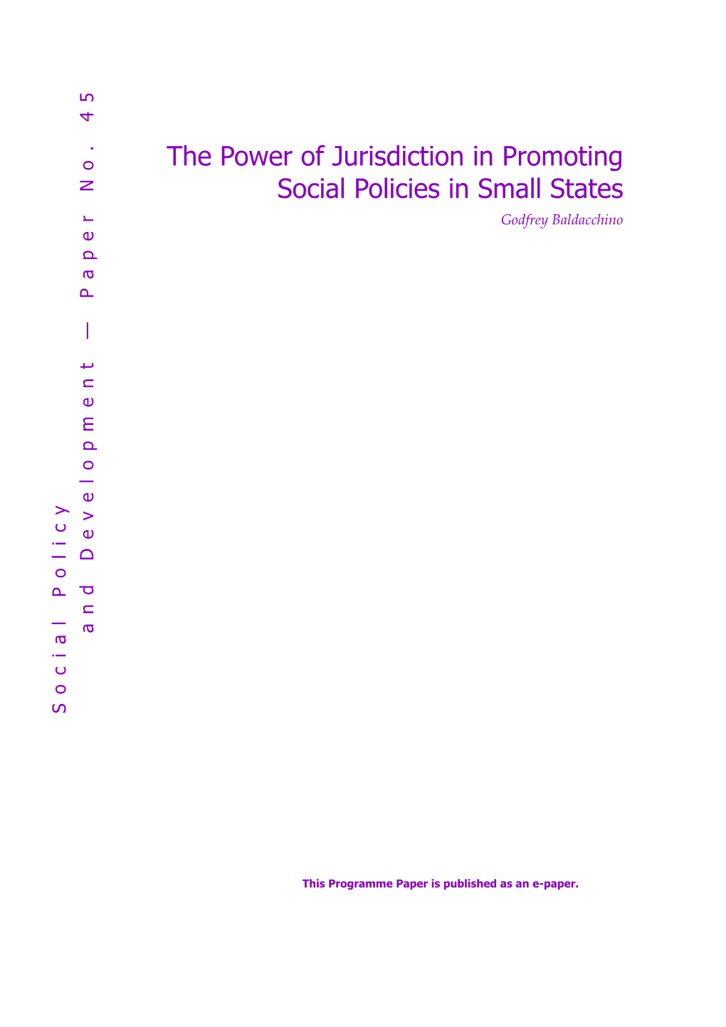 The Power of Jurisdiction in Promoting Social Policies in Small States