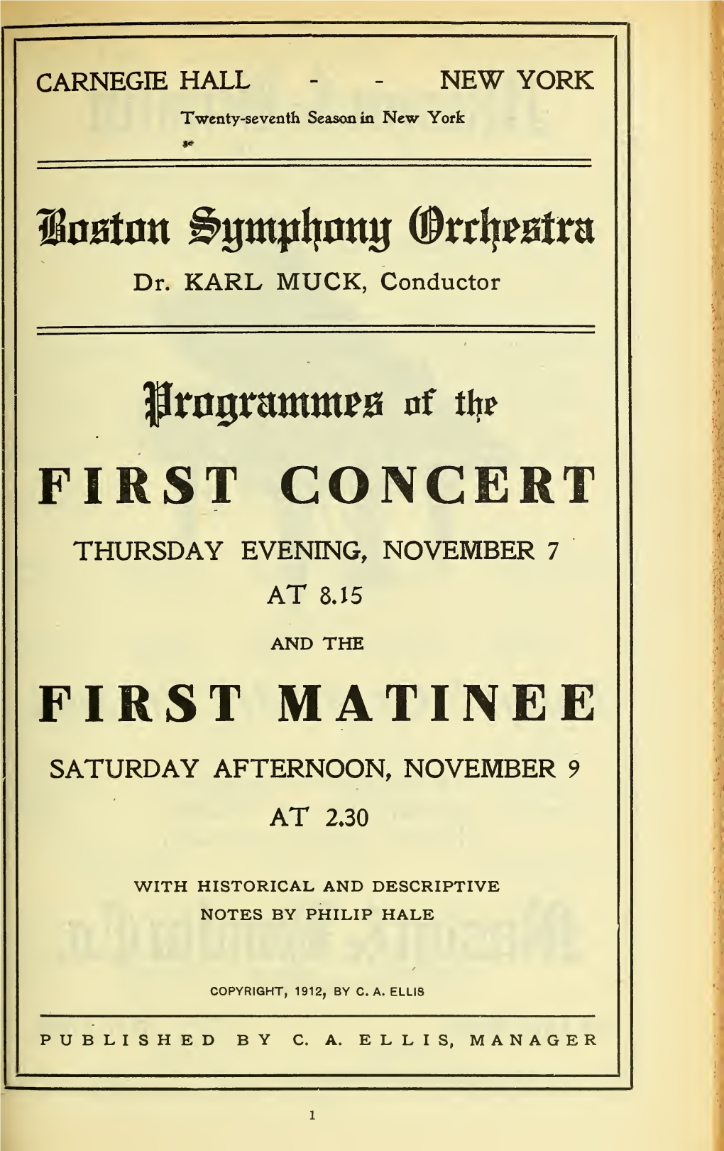 Boston Symphony Orchestra Concert Programs, Season 32,1912-1913, Trip