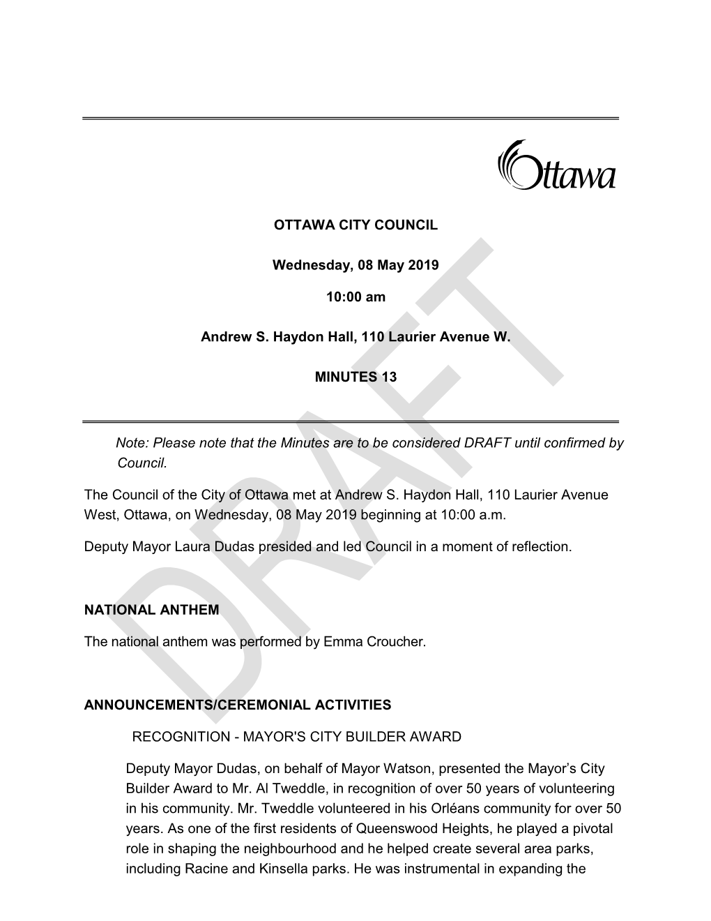 City Council Minutes