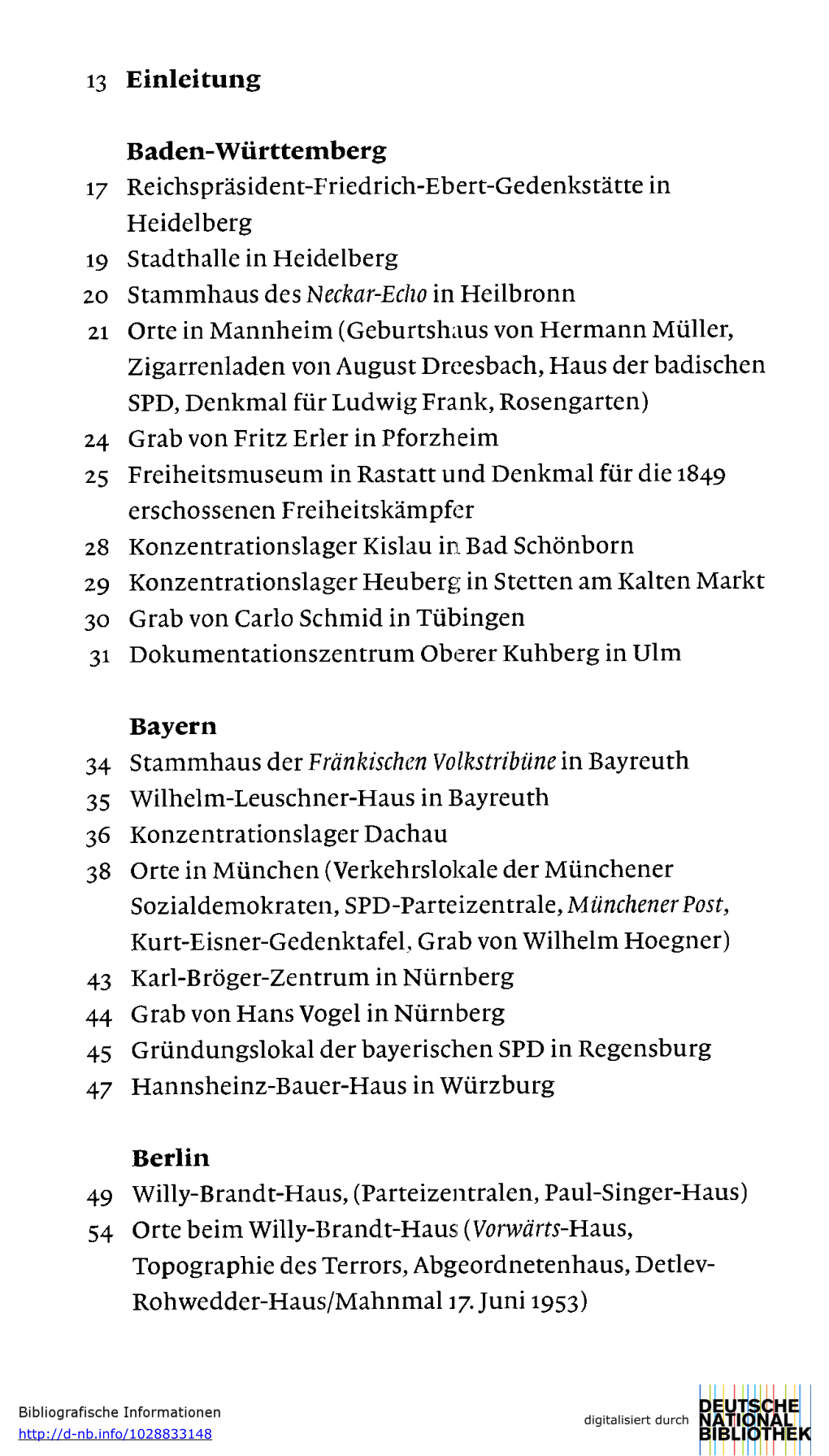 13 Einleitung Baden-Württemberg 17 Reichspräsident-Friedrich-Ebert