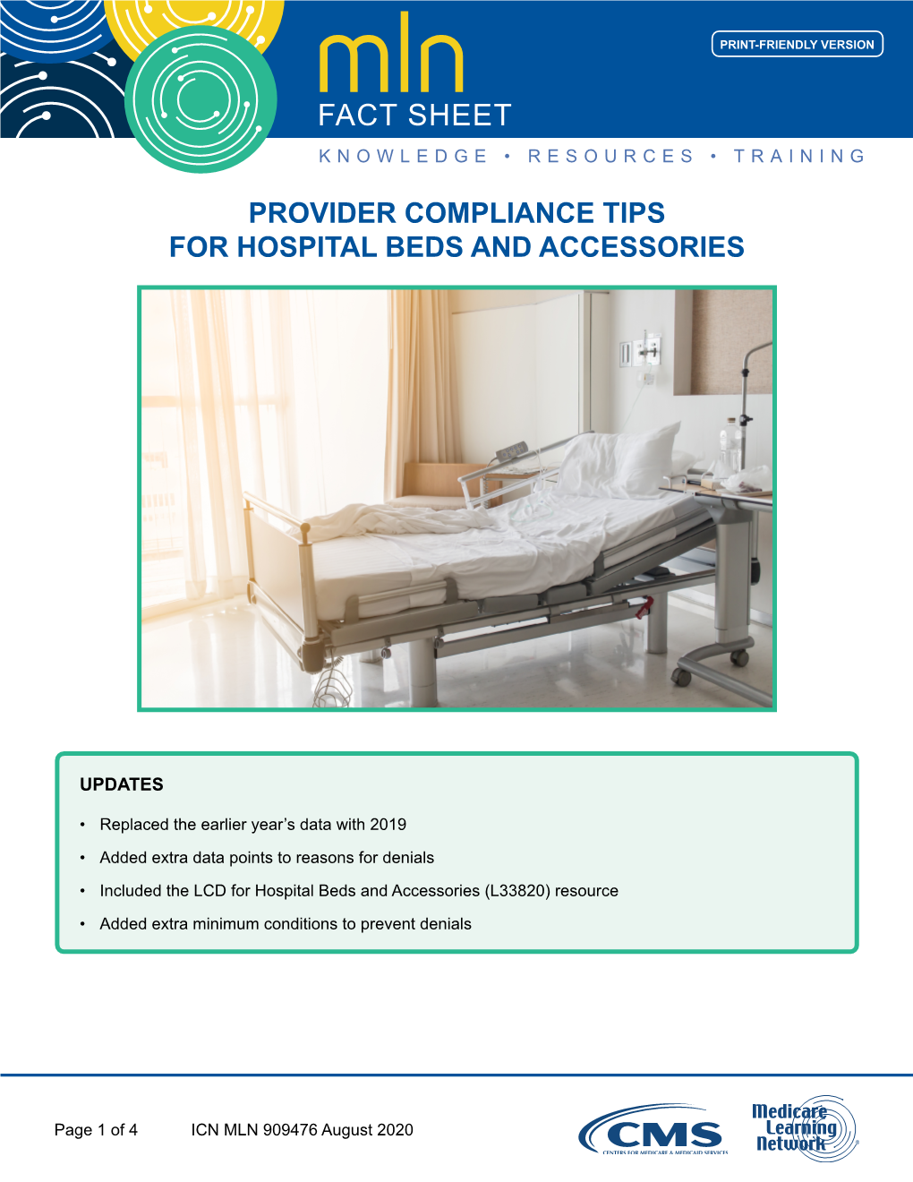 Provider Compliance Tips for Hospital Beds and Accessories (PDF)