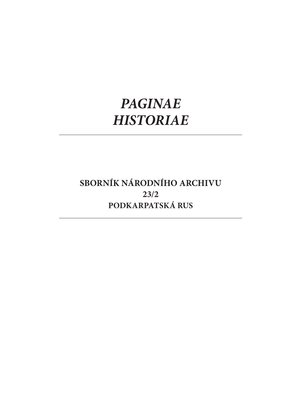 Paginae Historiae