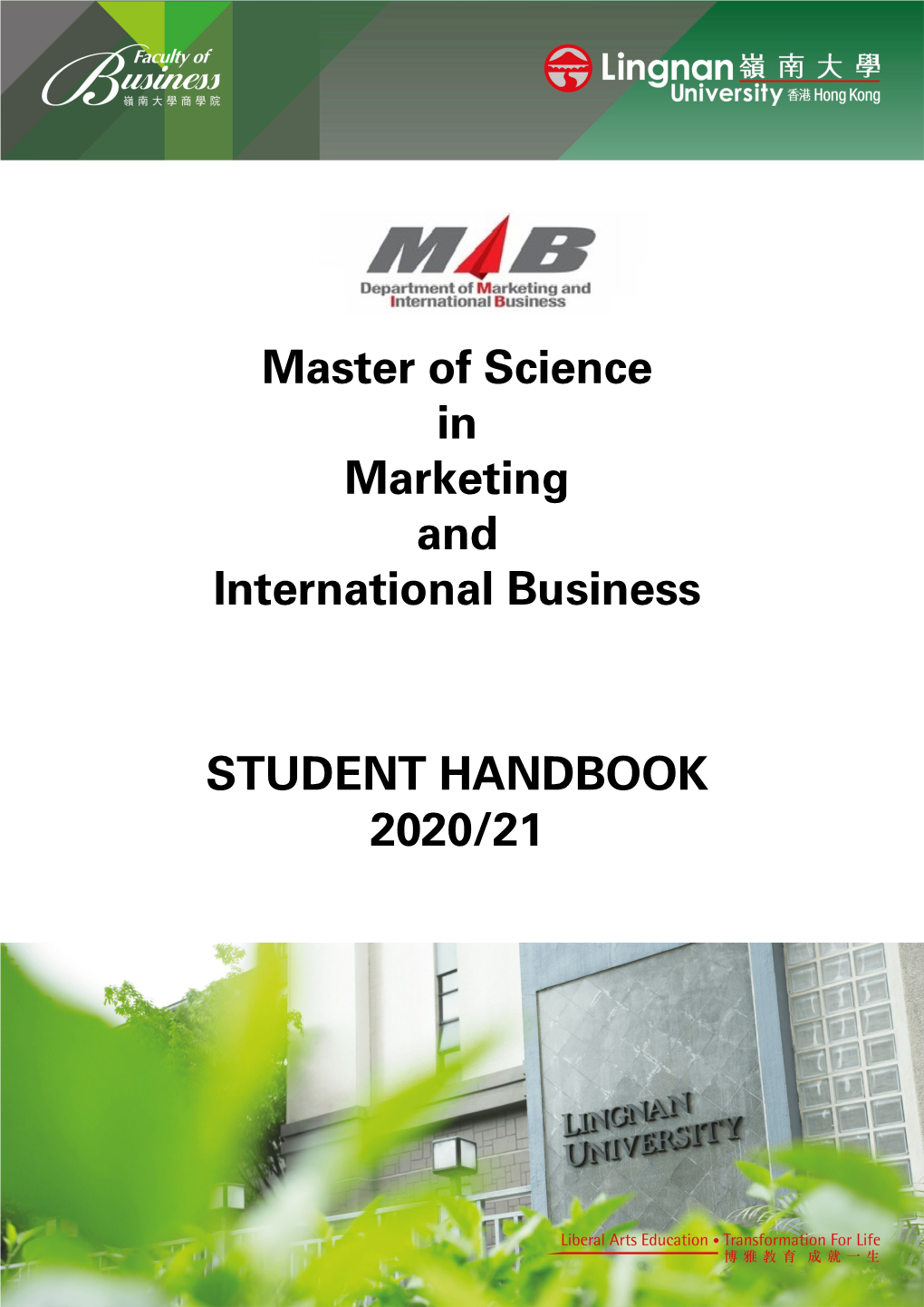 Master of Science in Marketing and International Business