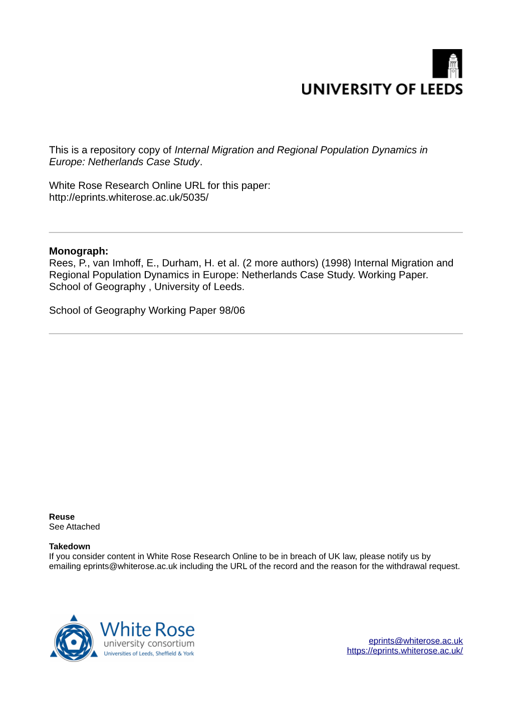 Internal Migration and Regional Population Dynamics in Europe: Netherlands Case Study