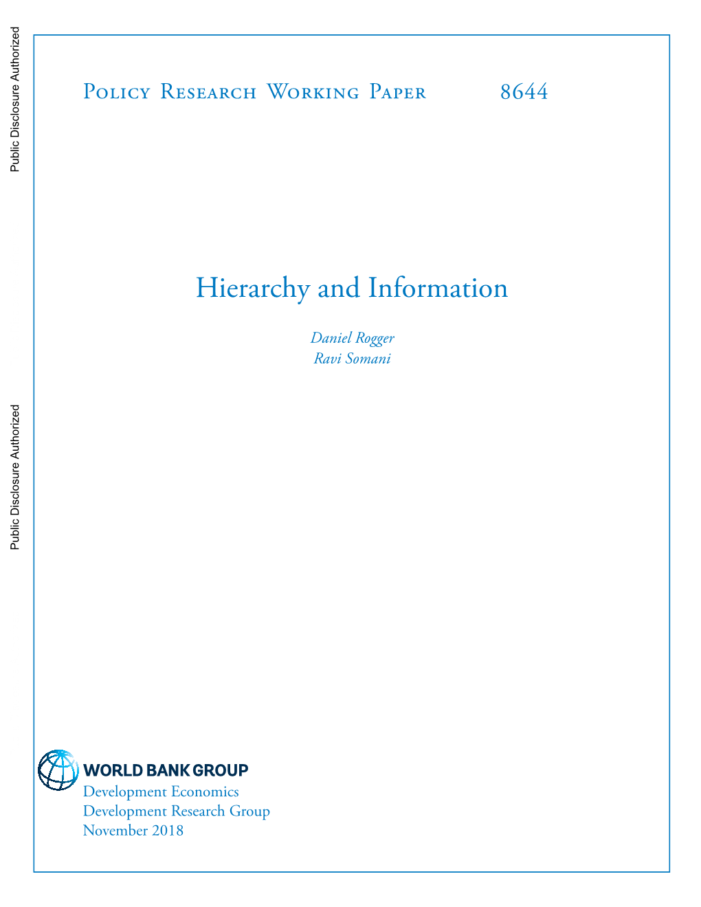 18 Policy Research Working Paper 8644