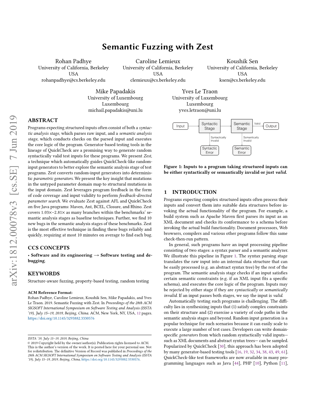 Semantic Fuzzing with Zest