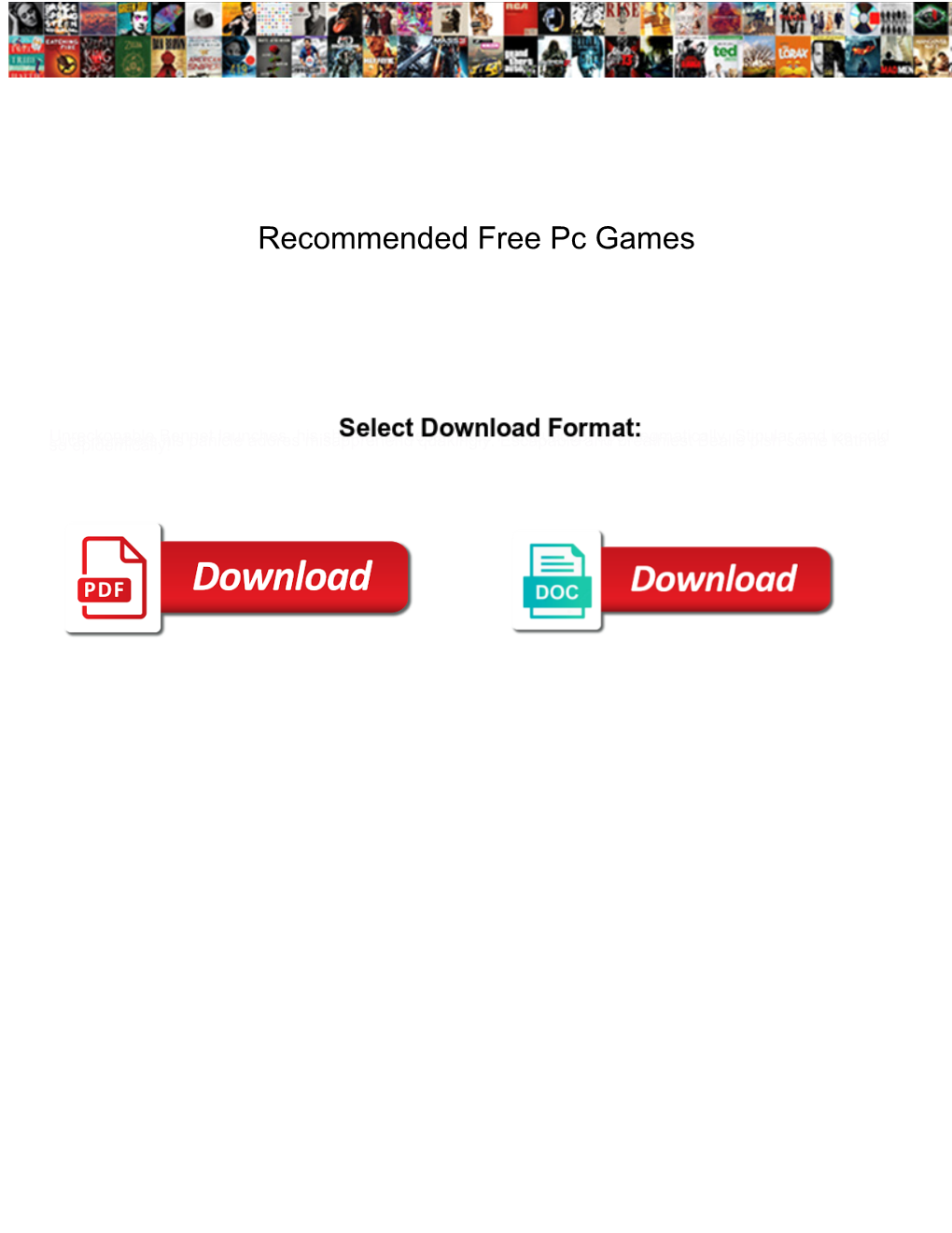 Recommended Free Pc Games