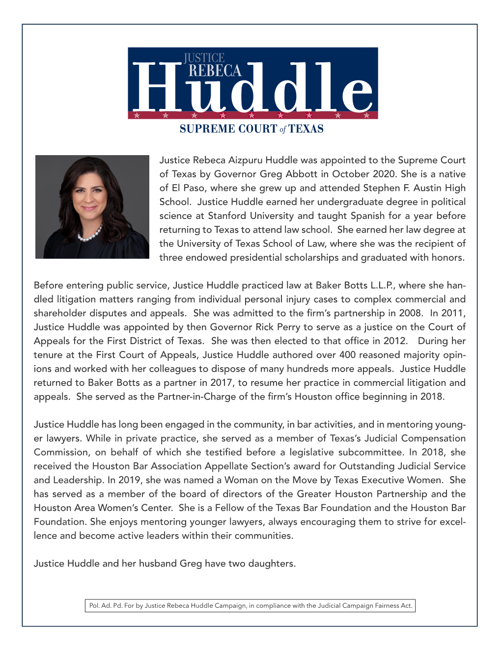 Read Justice Rebeca Huddle