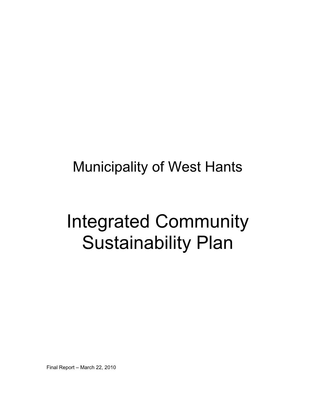 Draft ICSP for the Town of Windsor