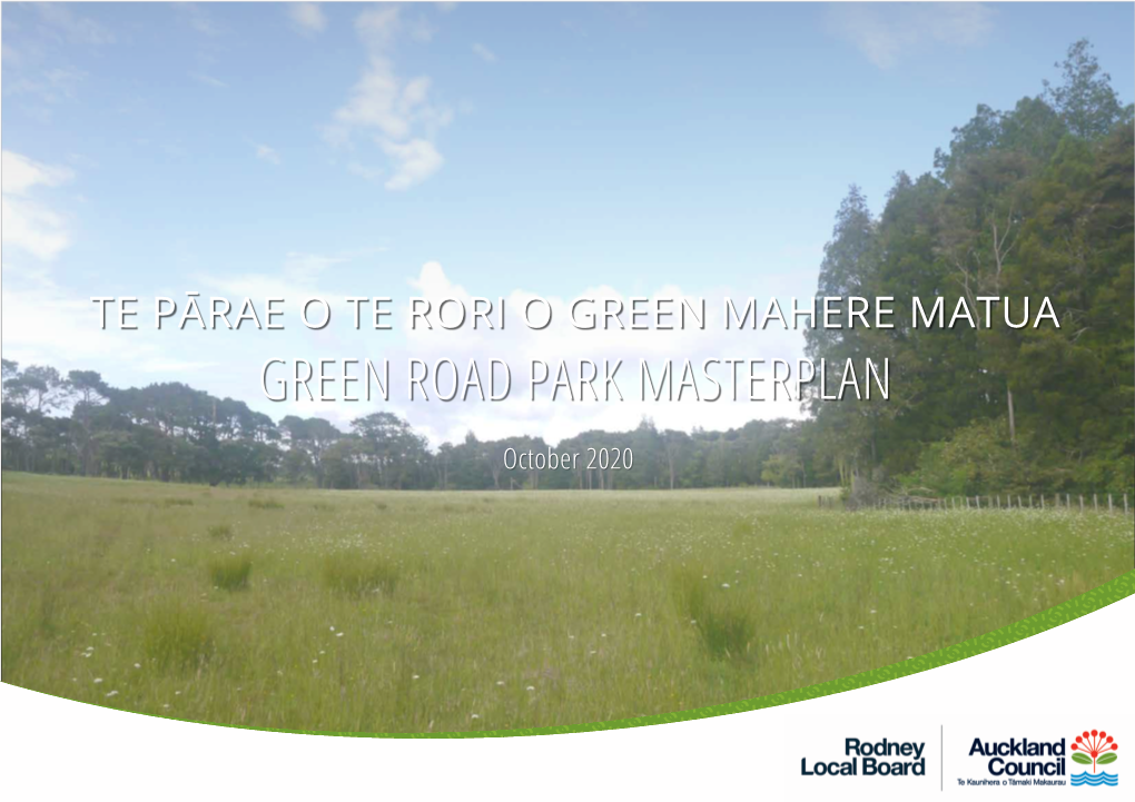 Green Road Park Masterplan