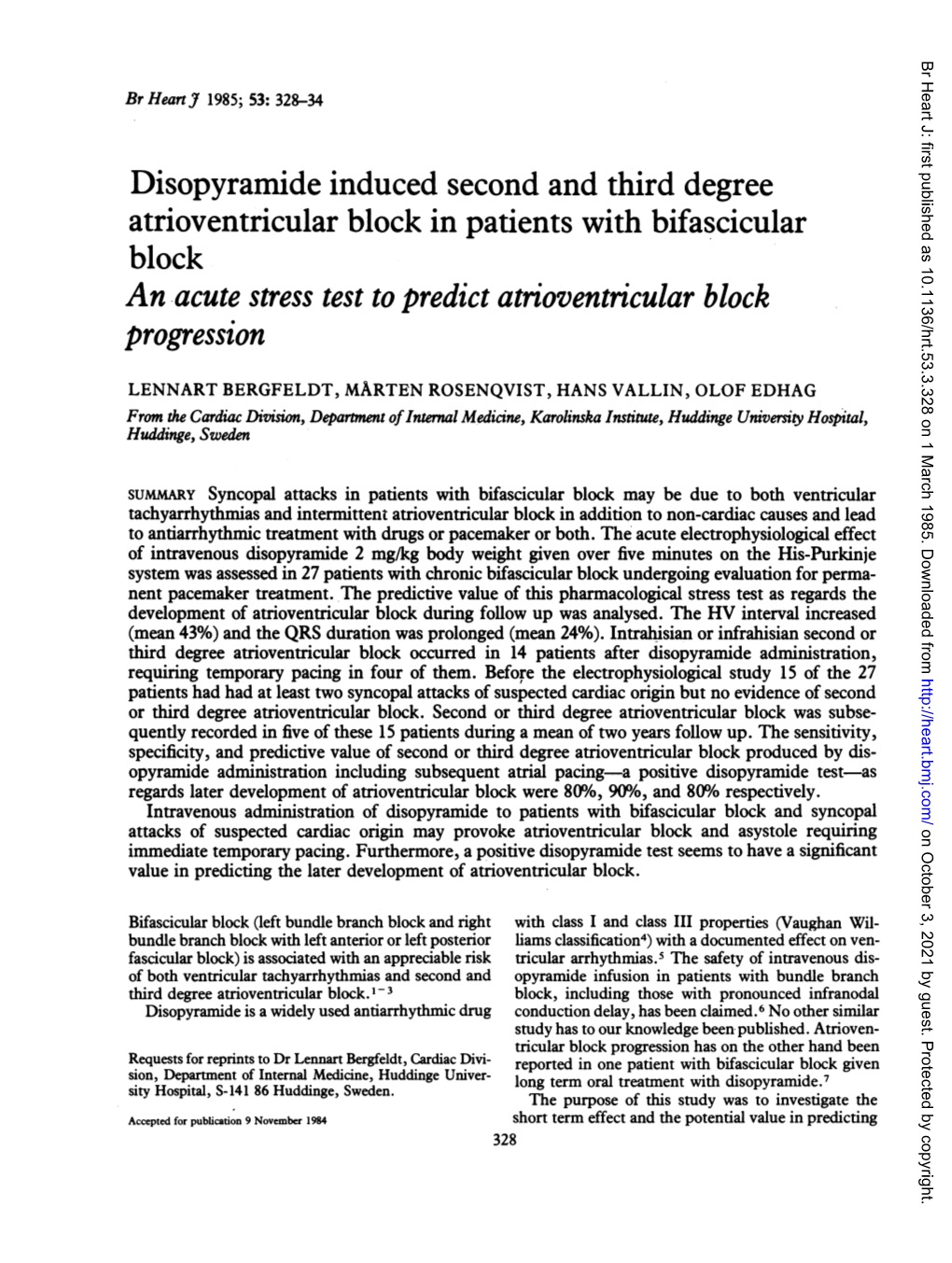 An Acute Stress Test to Predict Atrioventricular Block Progression