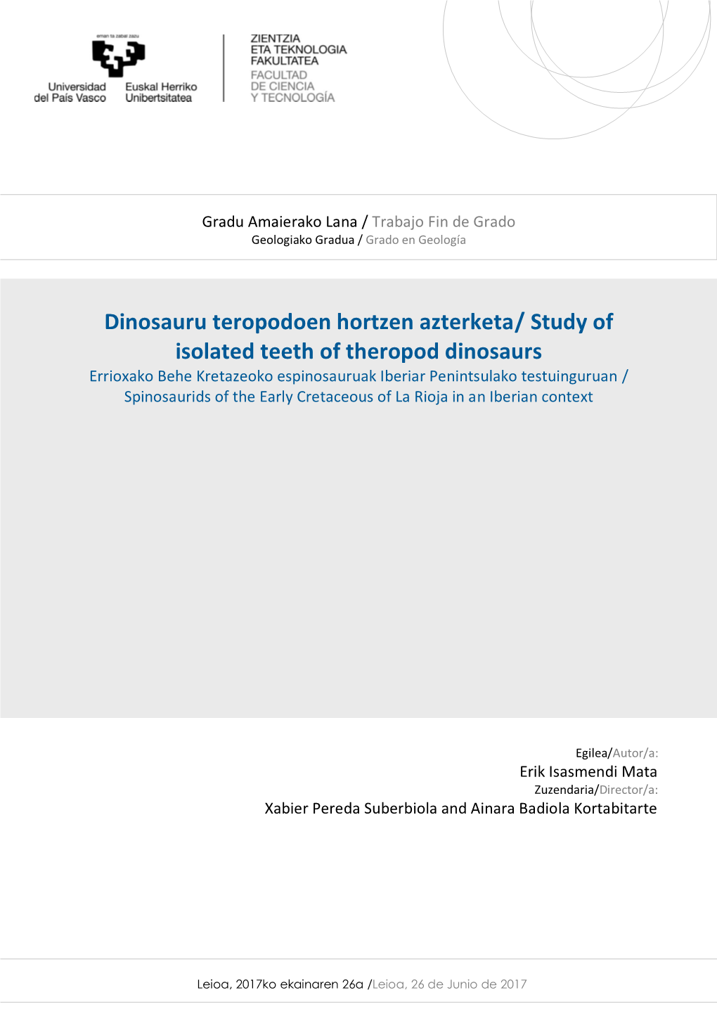 Study of Isolated Teeth of Theropod Dinosaurs