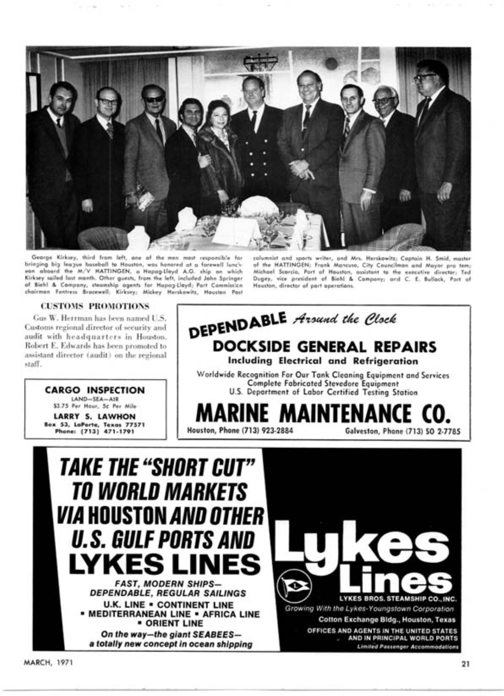 R MARINE MAINTENANCE CO. LYKES LINES