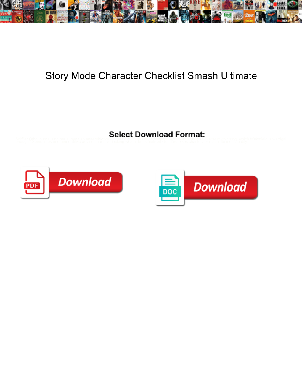 Story Mode Character Checklist Smash Ultimate