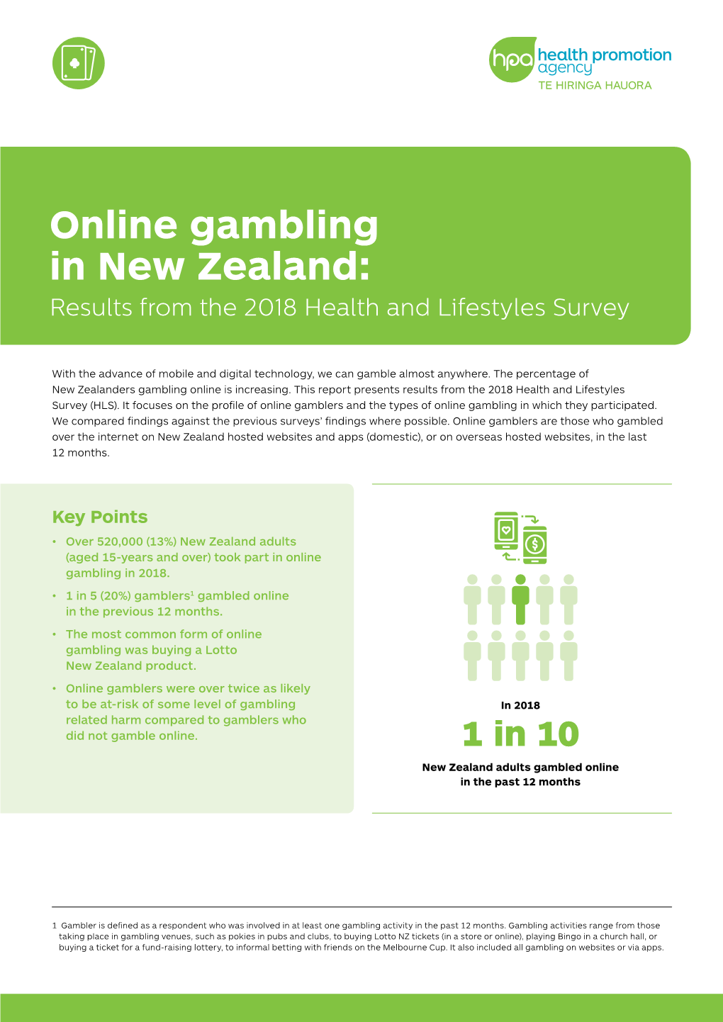 Online Gambling in New Zealand: Results from the 2018 Health and Lifestyles Survey