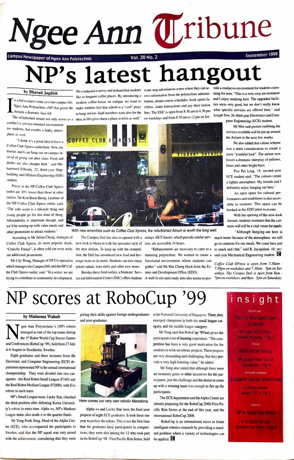 Mribune Cam U N September 1999 P 5 Ewspaper of N9ee Ann Polytechnic Vol