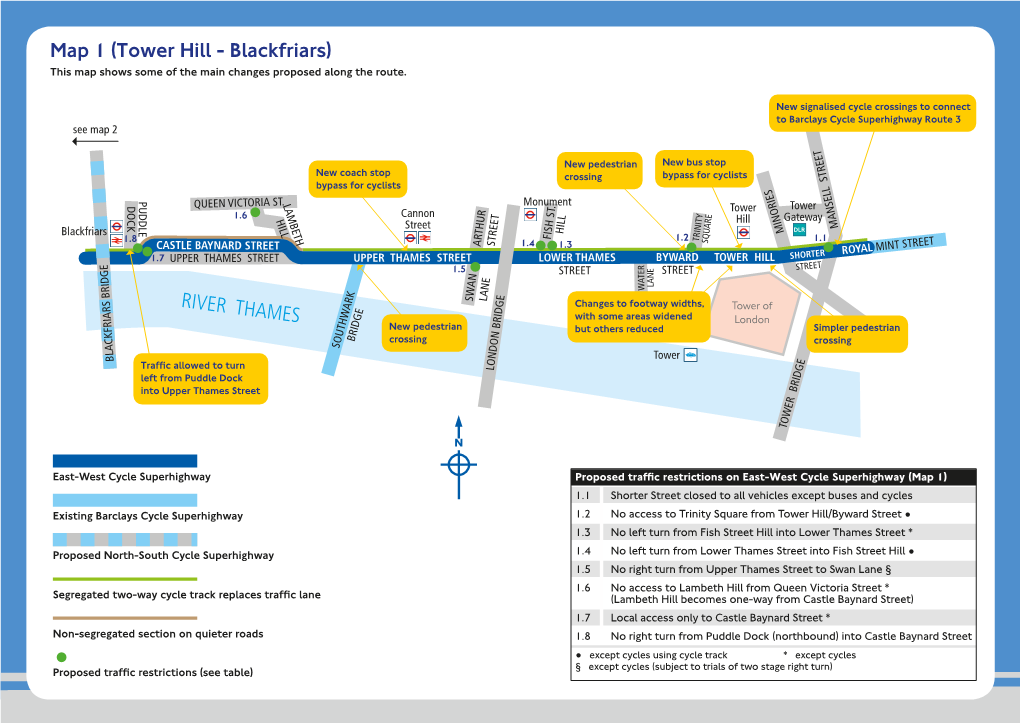 RIVER THAMES Map 1 (Tower Hill