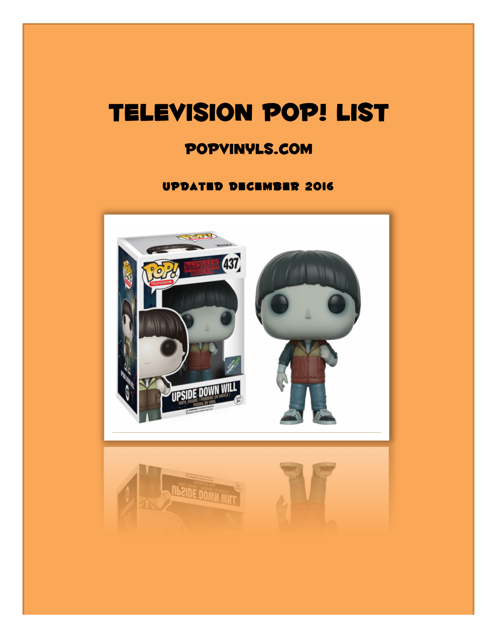 TELEVISION Pop! List Popvinyls.Com