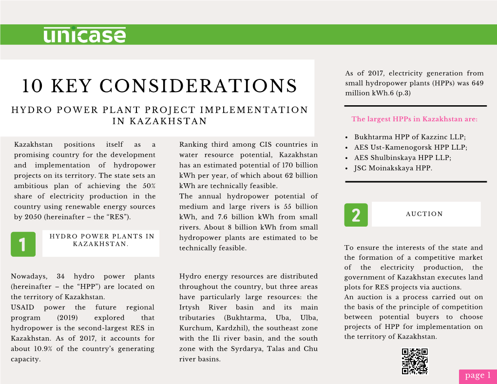 10 KEY CONSIDERATIONS Million Kwh.6 (P.3)