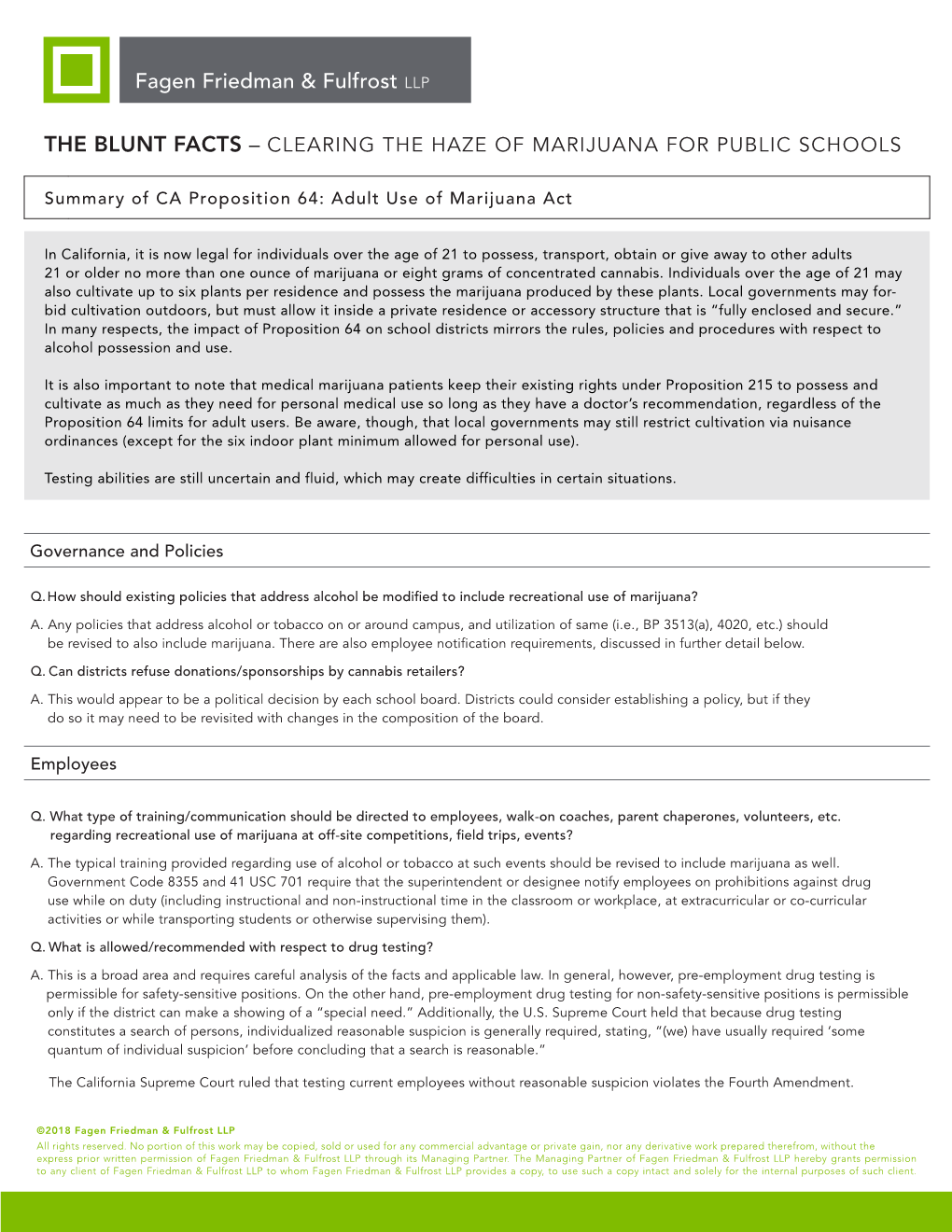 The Blunt Facts – Clearing the Haze of Marijuana for Public Schools