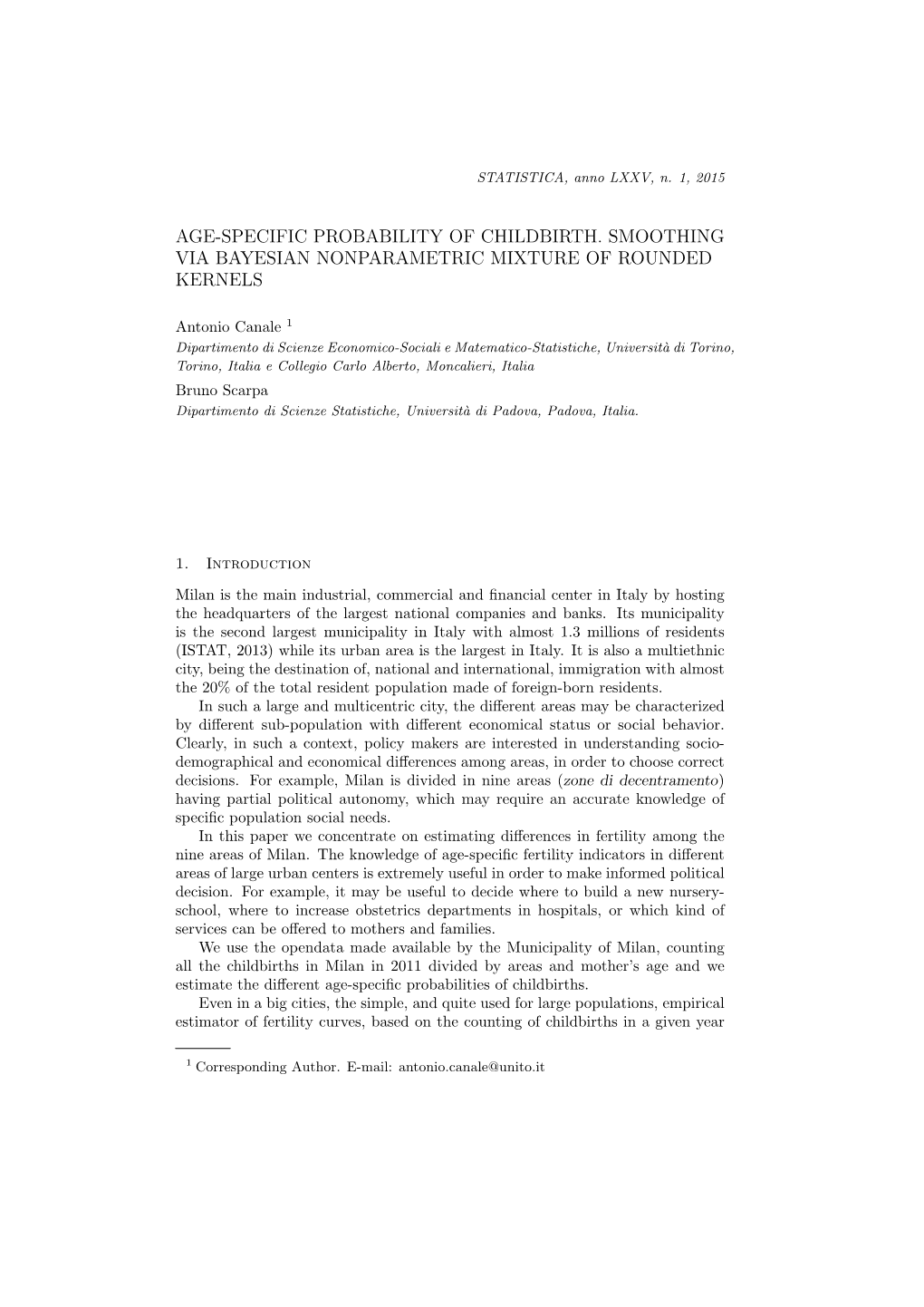 Age-Specific Probability of Childbirth. Smoothing Via Bayesian Nonparametric Mixture of Rounded Kernels