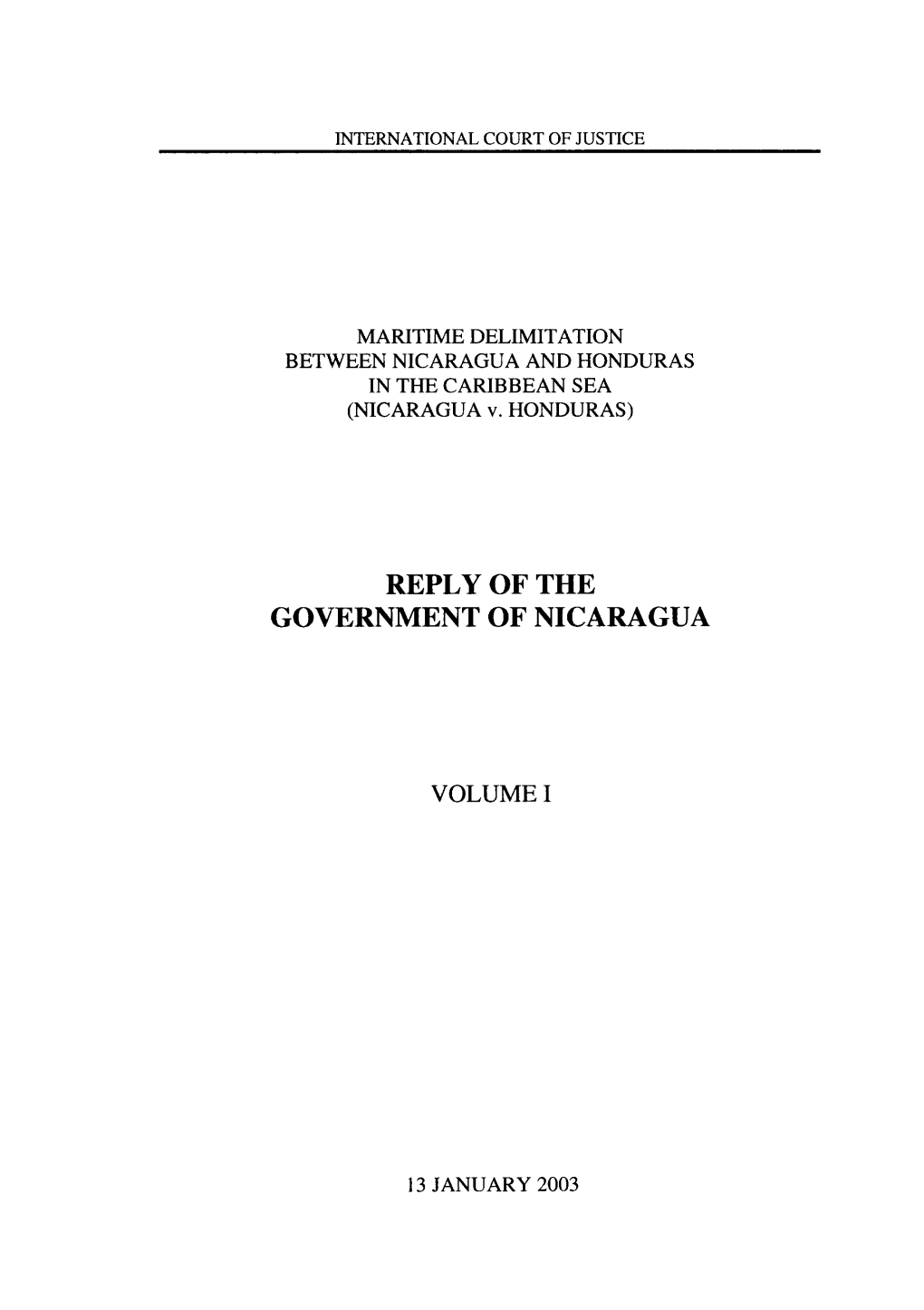 Replyofthe Government of Nicaragua