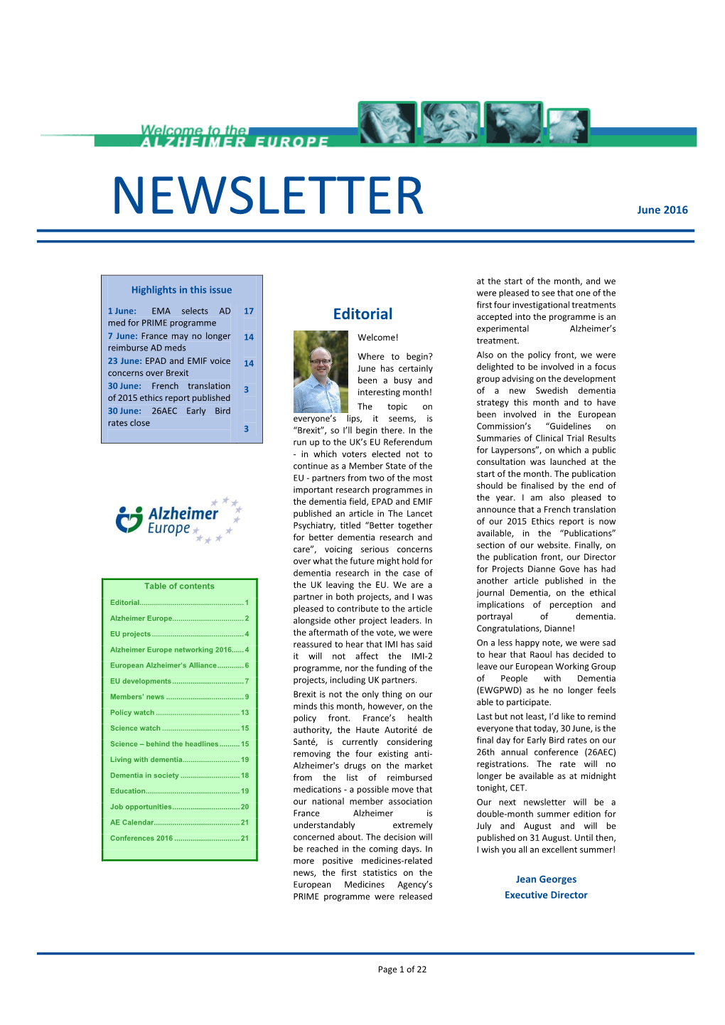 NEWSLETTER June 2016