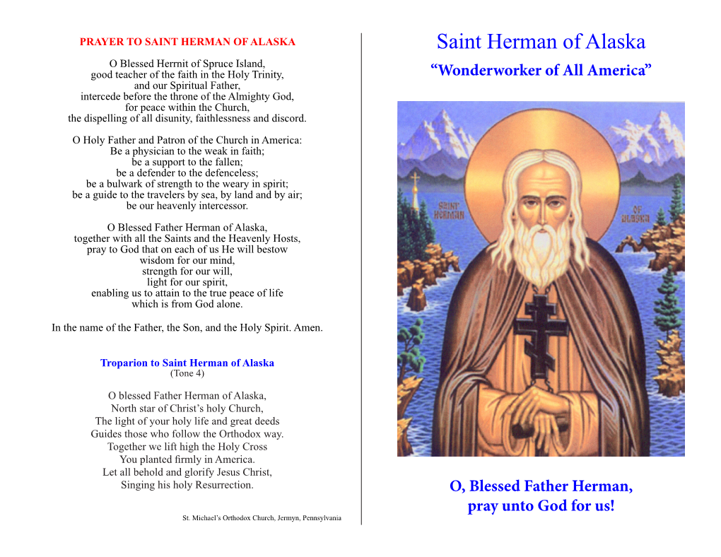 St Herman of Alaska